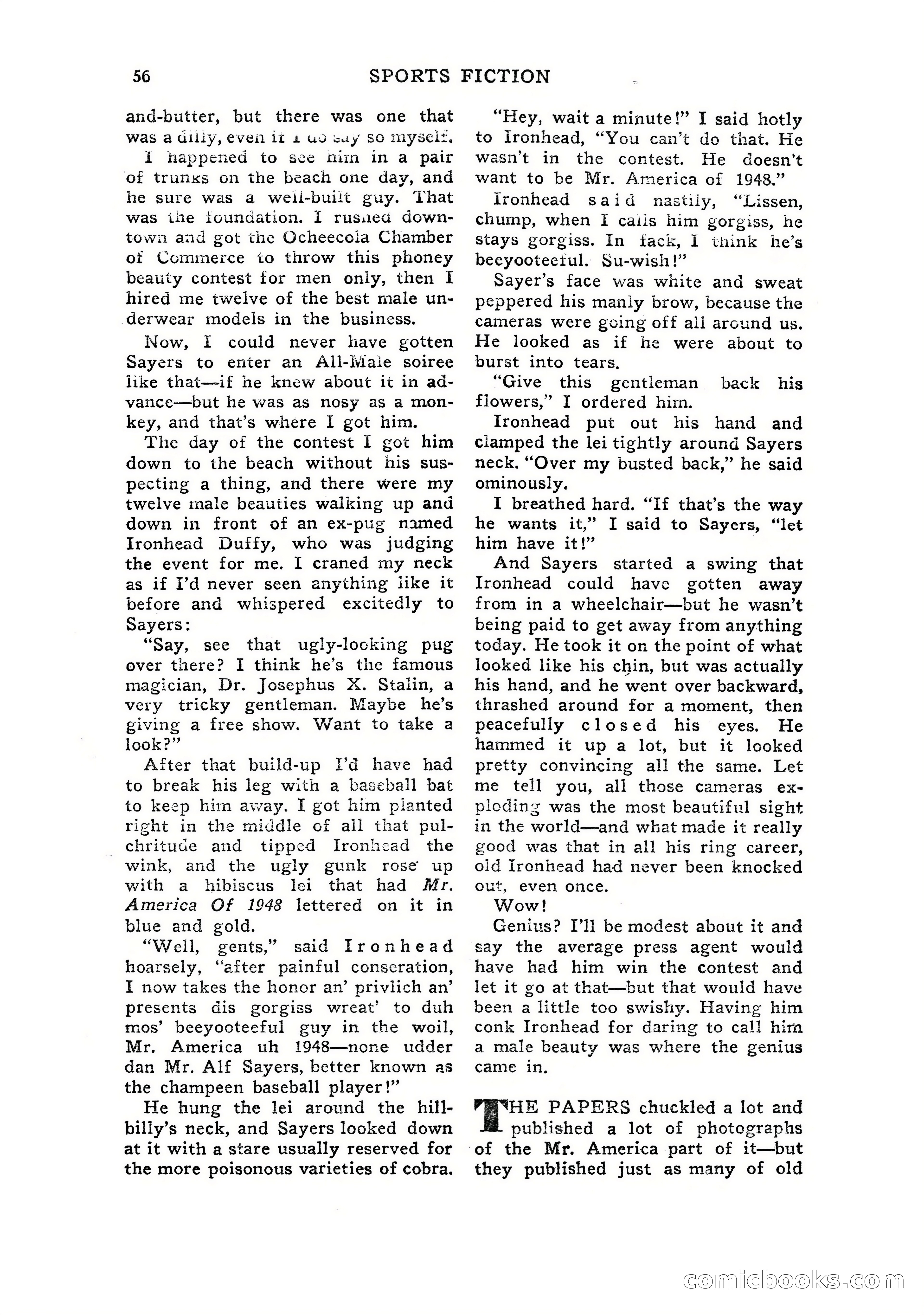 Sports Fiction, July 1948 — page 56 of 100