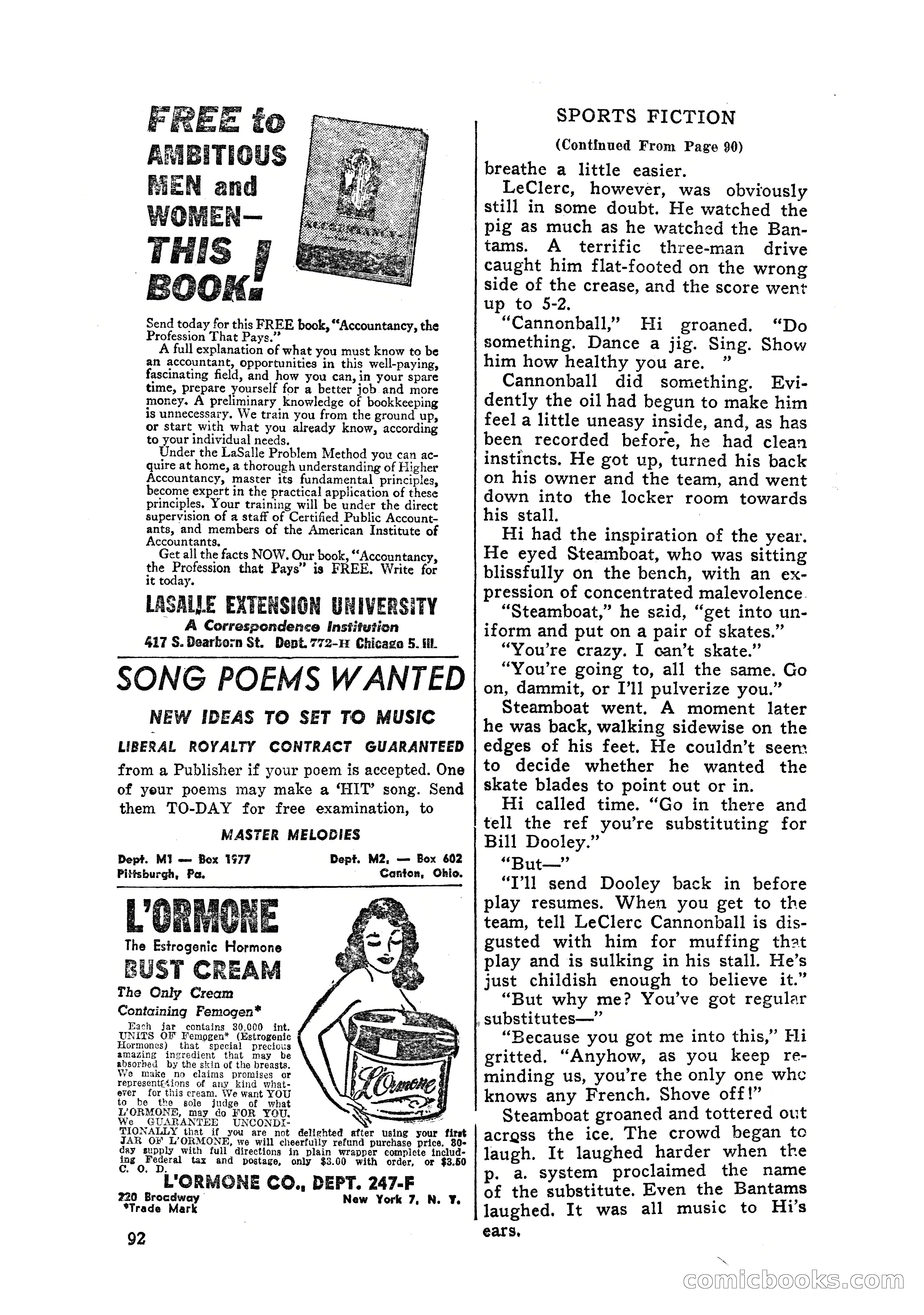 Sports Fiction, July 1948 — page 92 of 100
