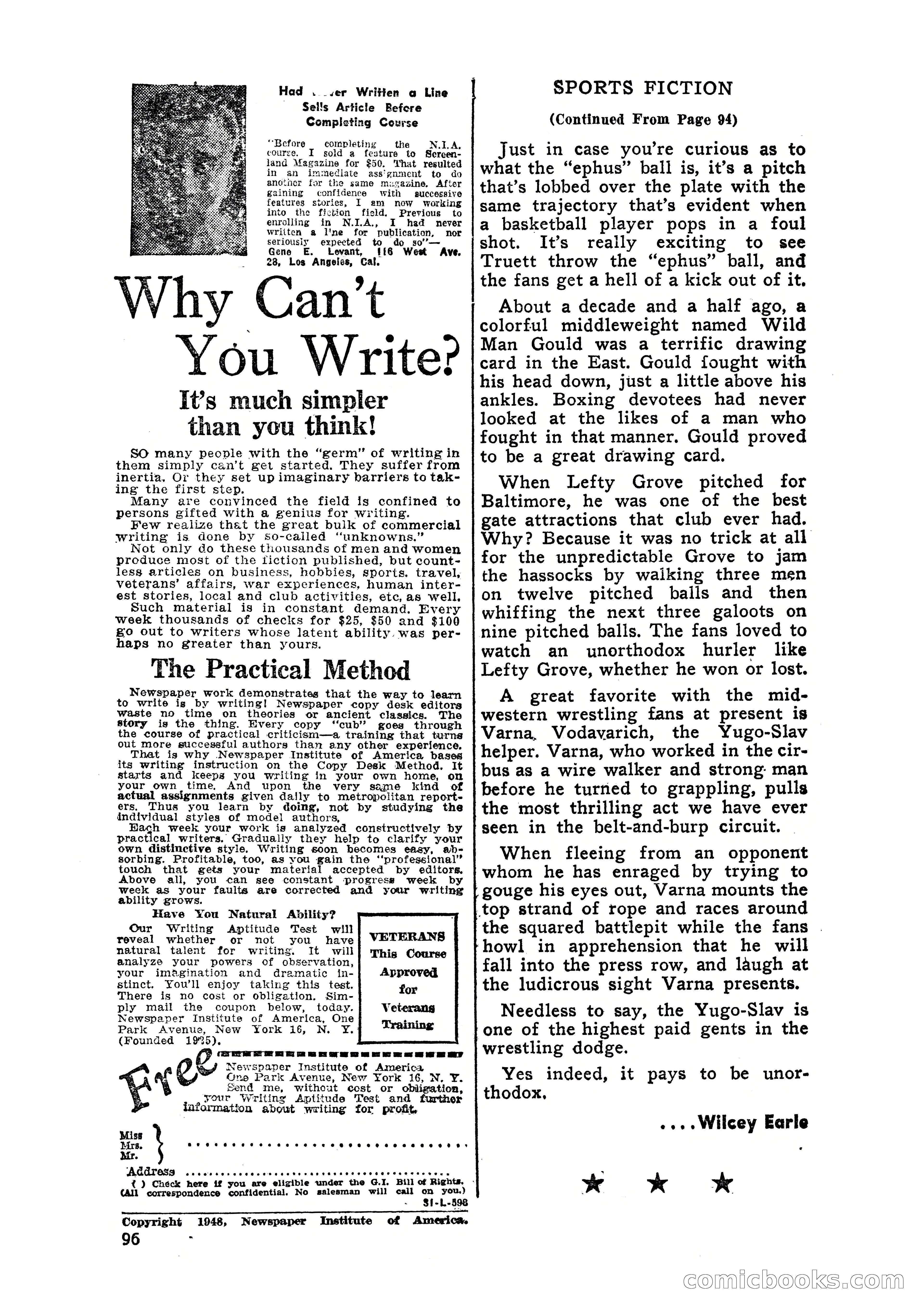 Sports Fiction, July 1948 — page 96 of 100