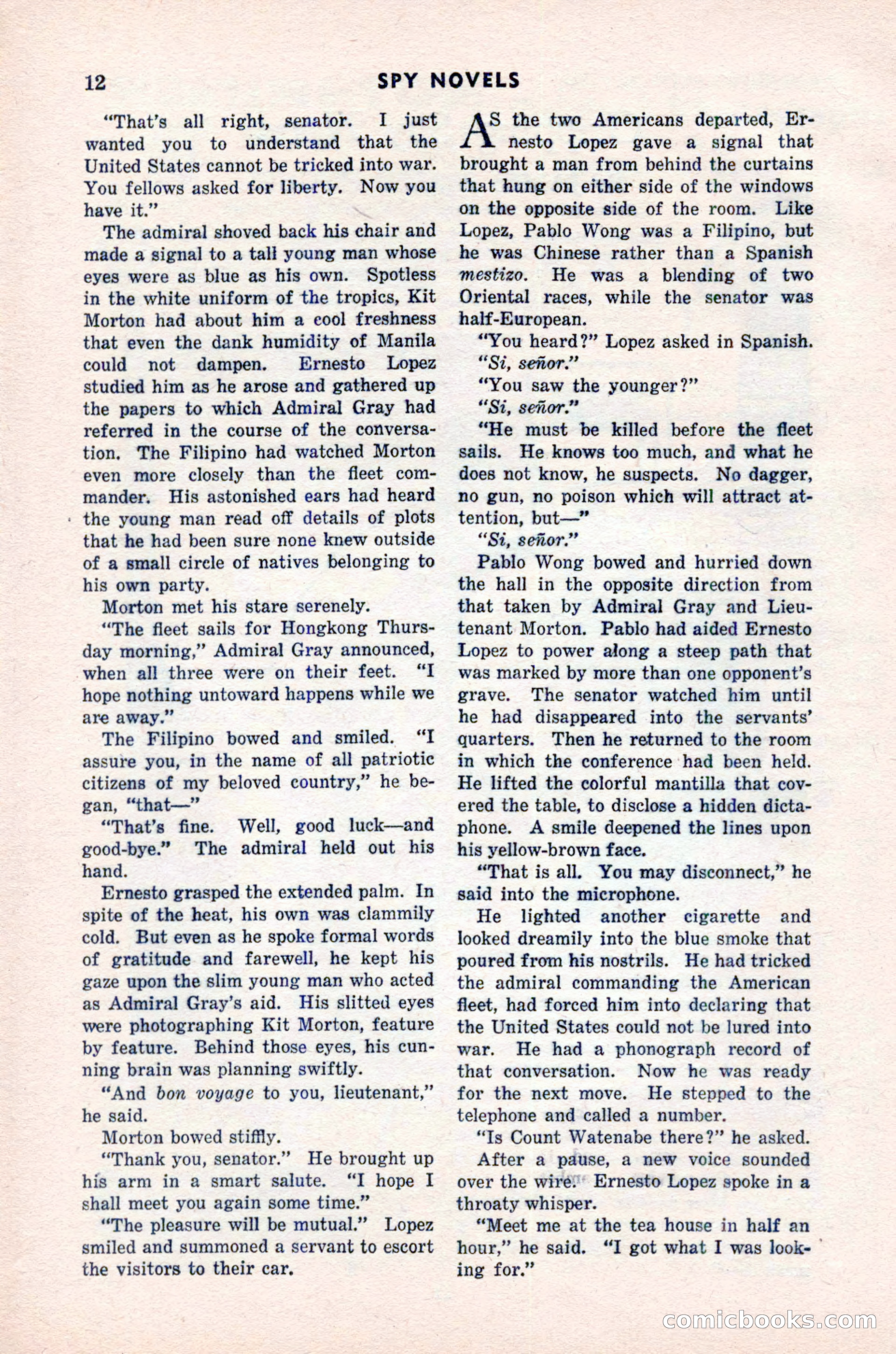 Spy Novels Magazine, June 1935 — page 14 of 122