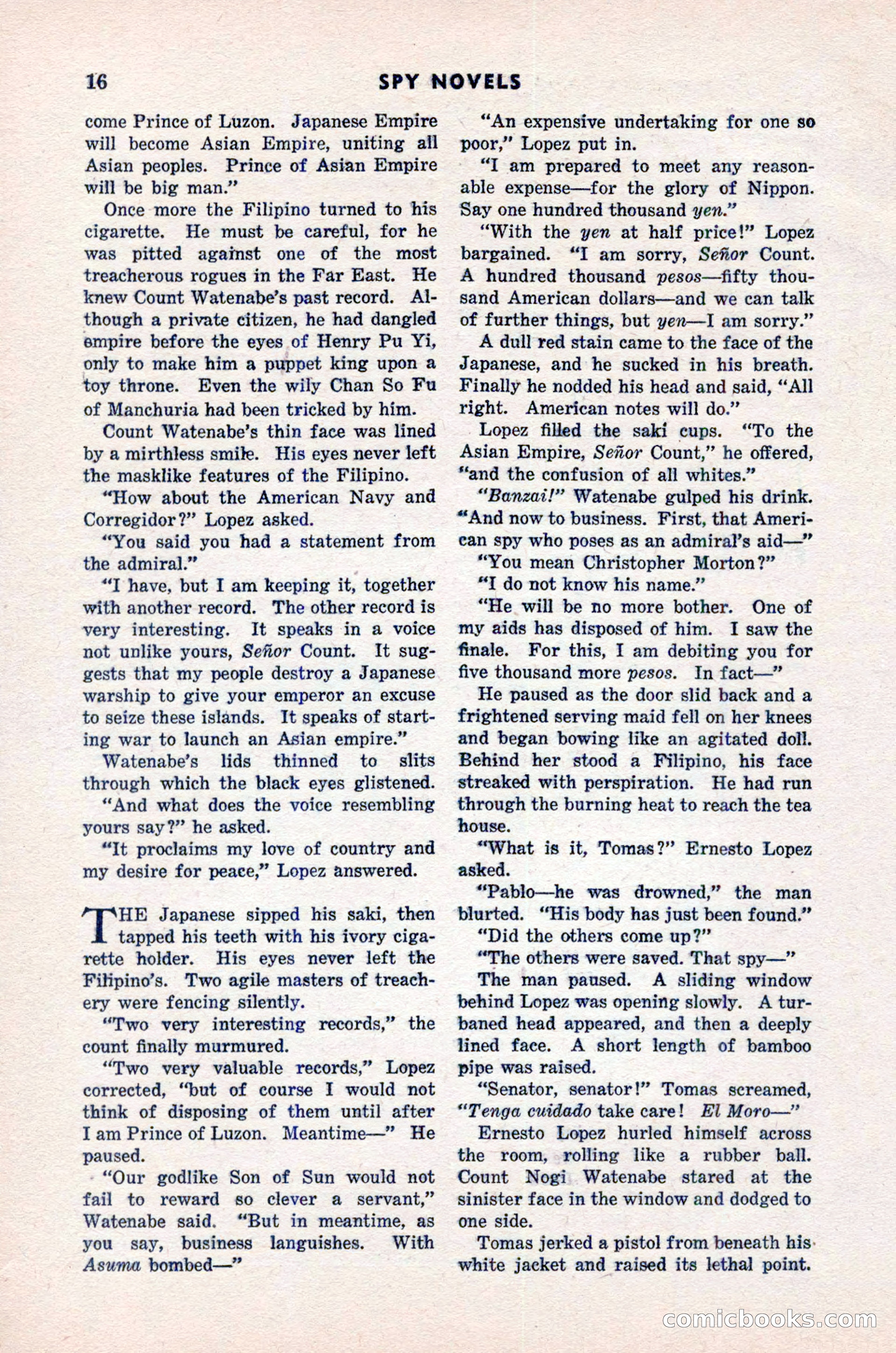 Spy Novels Magazine, June 1935 — page 18 of 122
