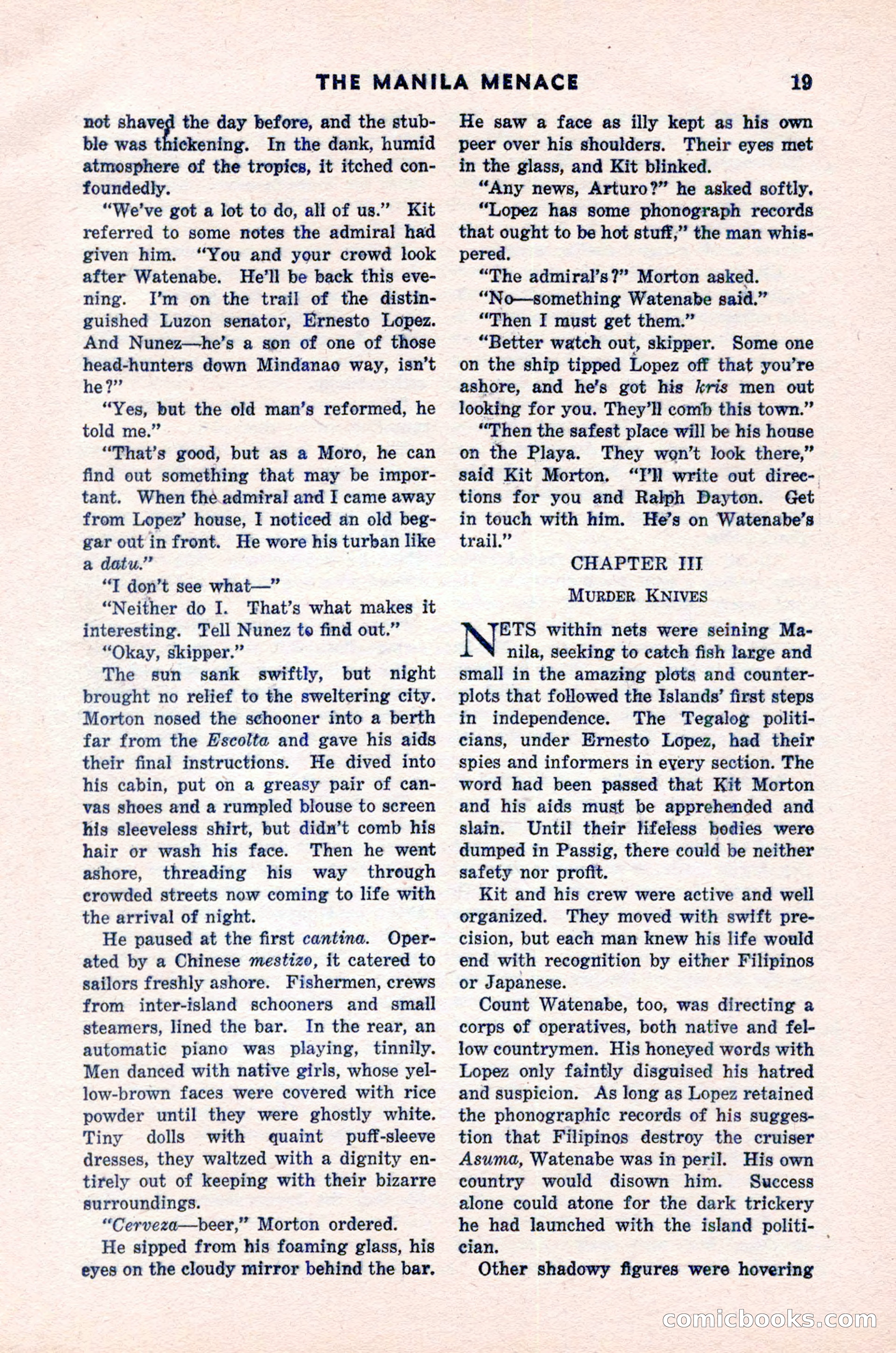 Spy Novels Magazine, June 1935 — page 21 of 122