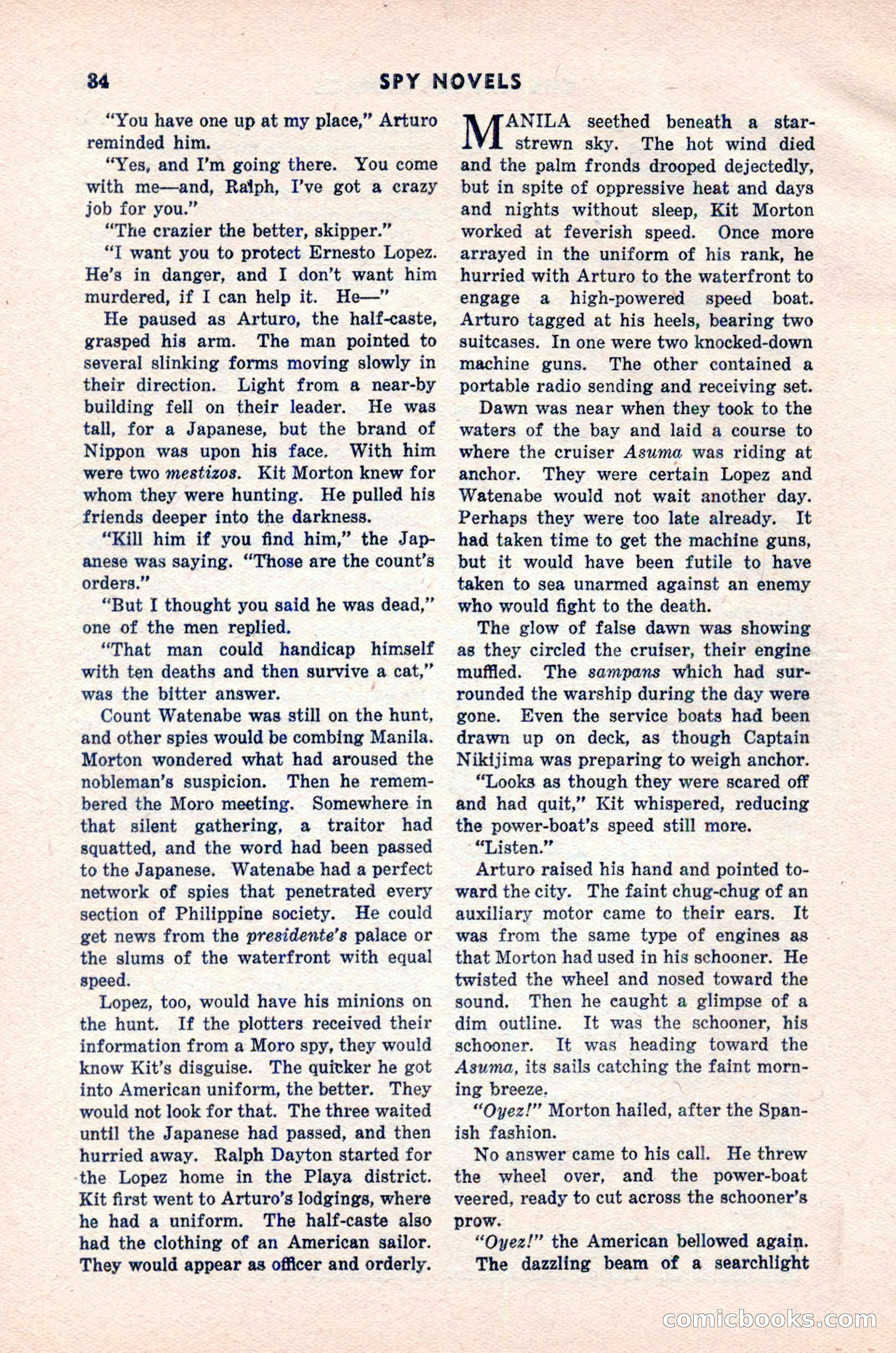Spy Novels Magazine, June 1935 — page 36 of 122