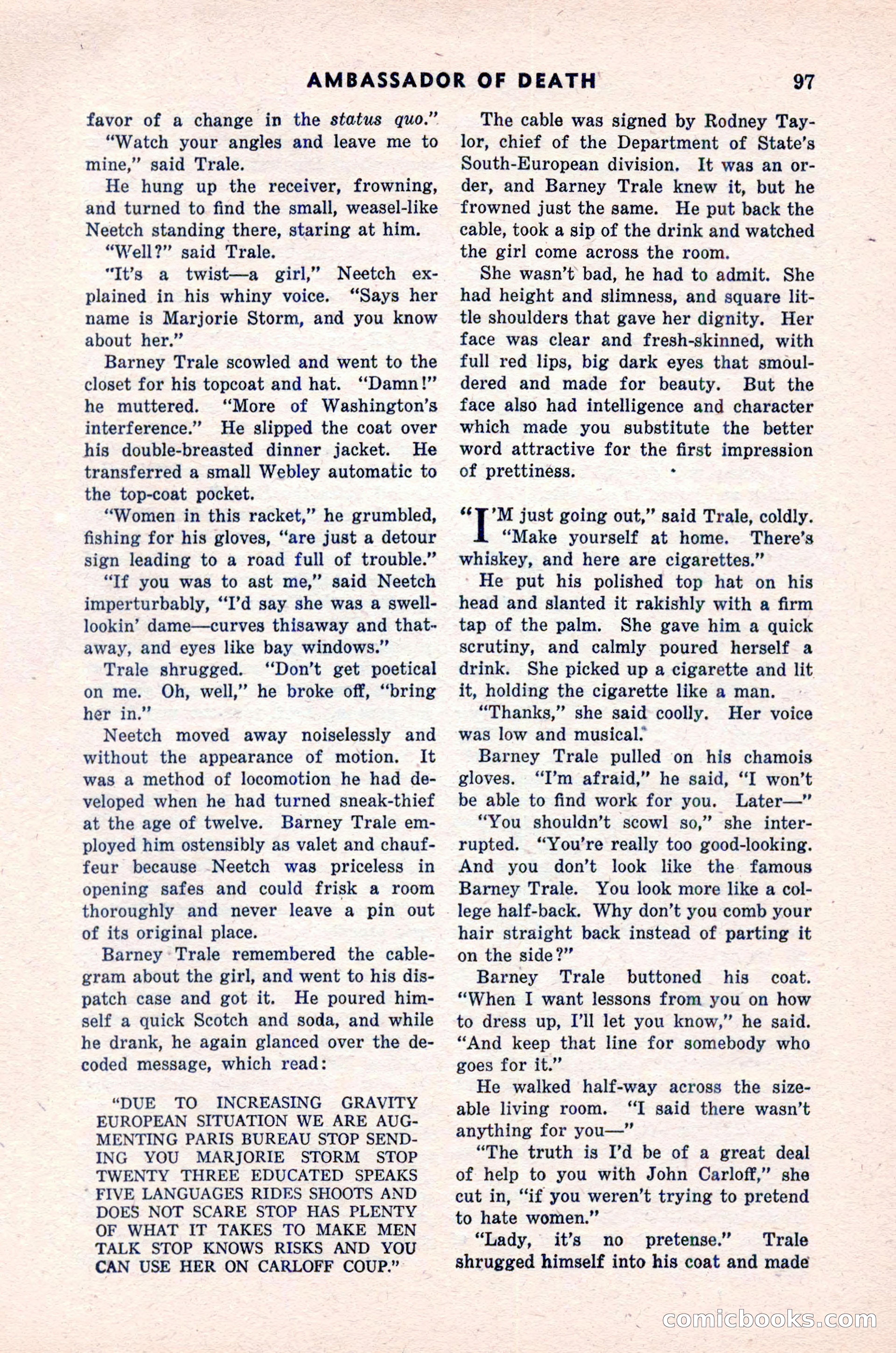 Spy Novels Magazine, June 1935 — page 99 of 122