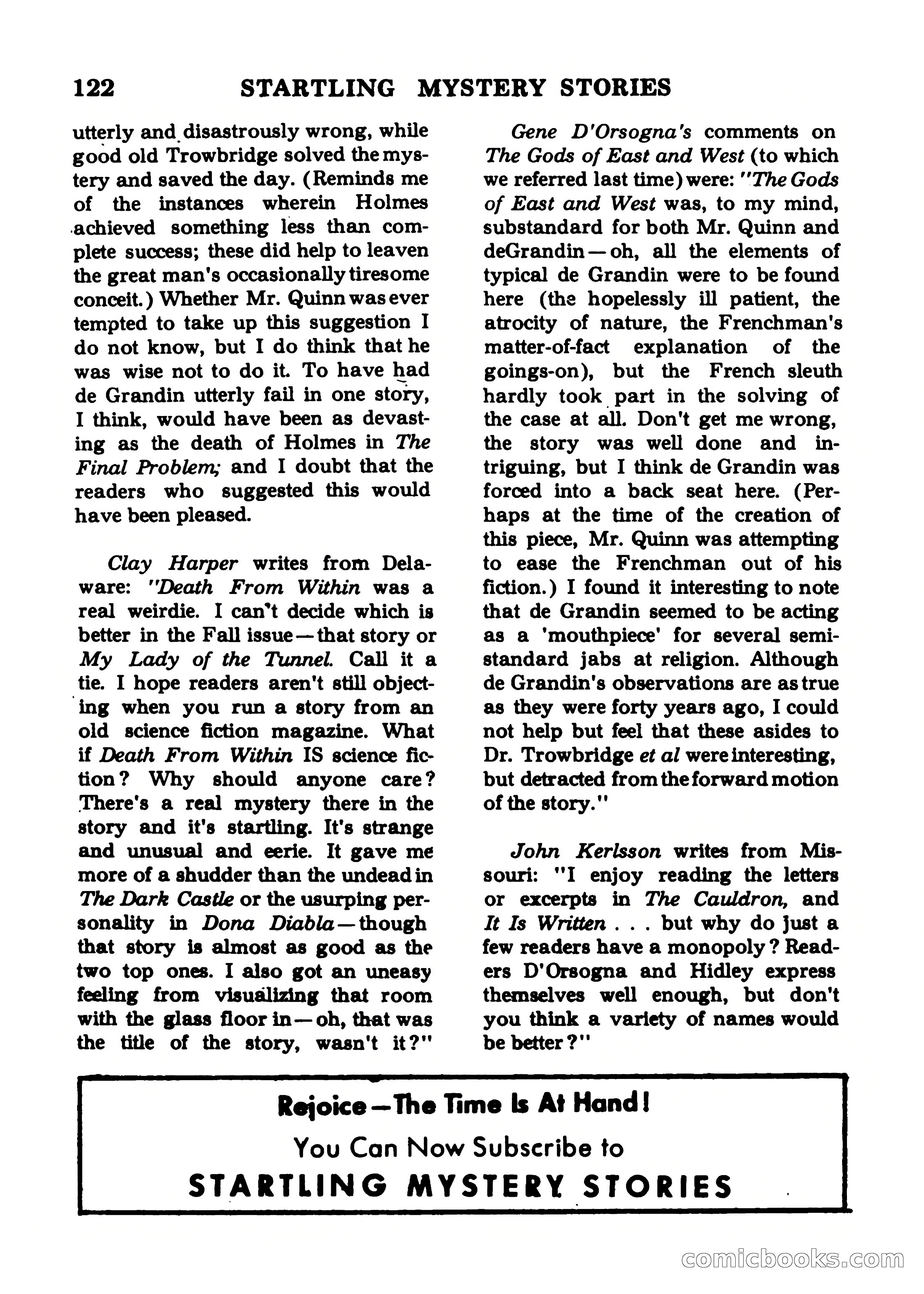 Startling Mystery Stories, Winter No. 7 — page 122 of 132