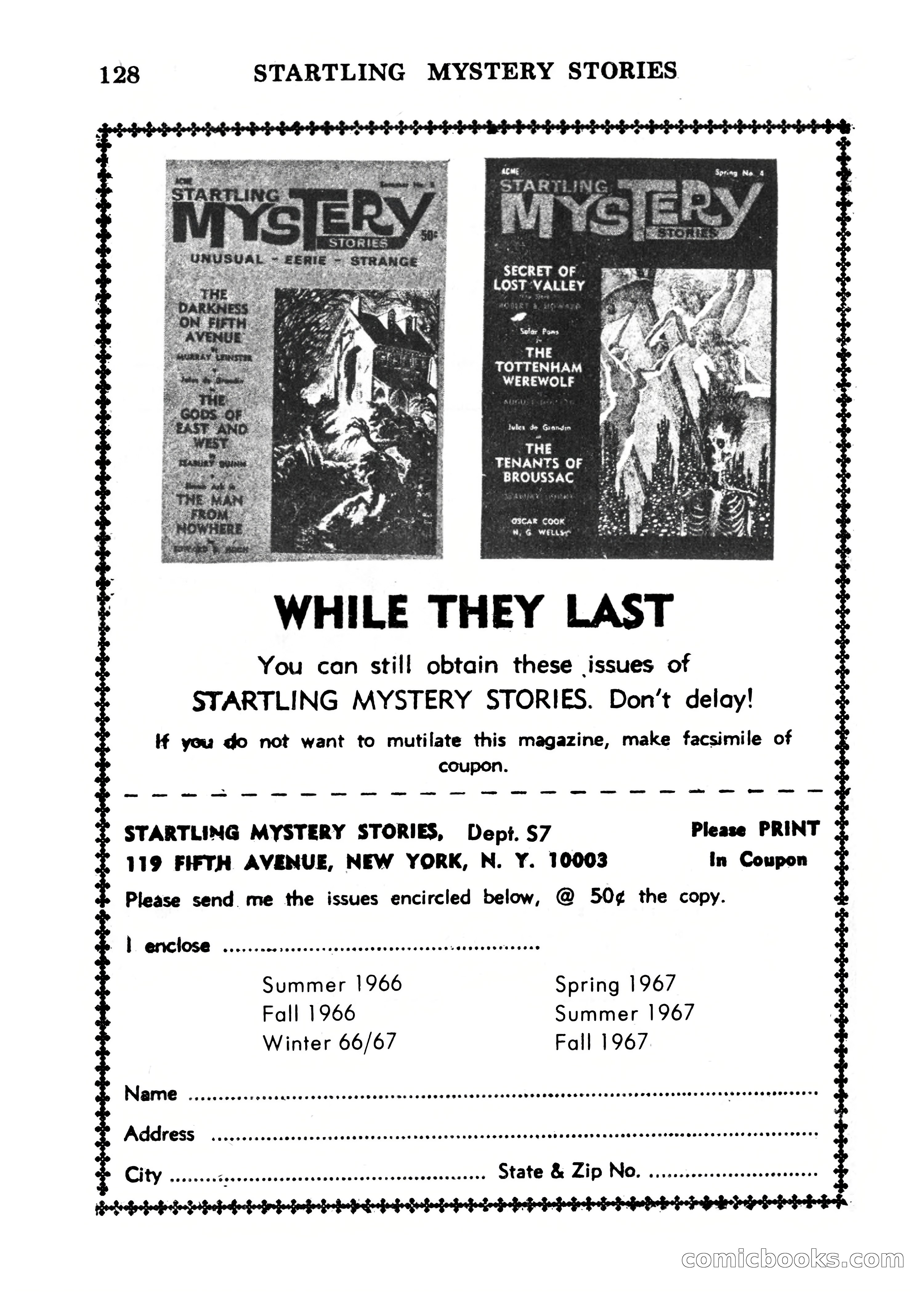 Startling Mystery Stories, Winter No. 7 — page 128 of 132