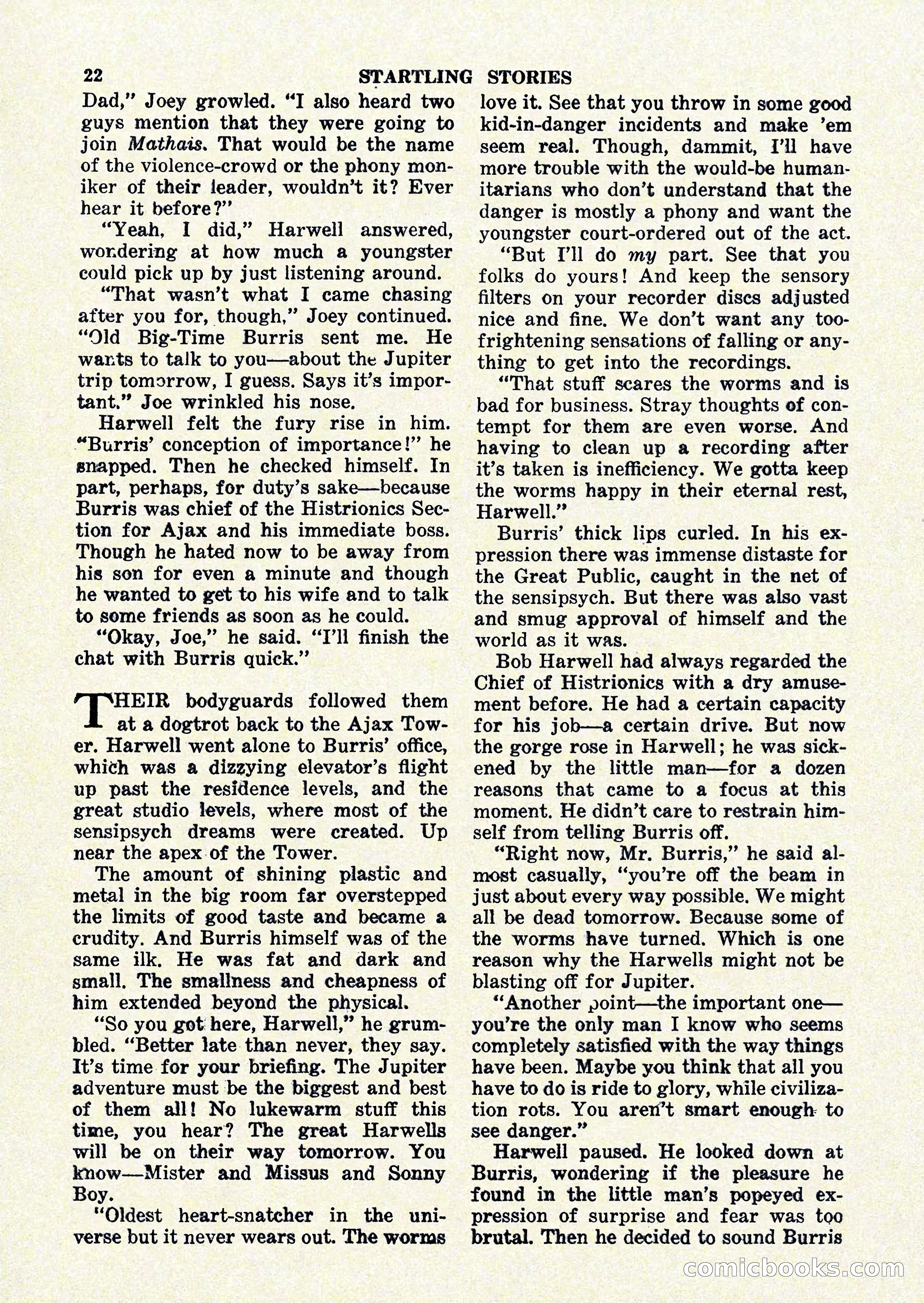 Startling Stories, January 1951 — page 22 of 164