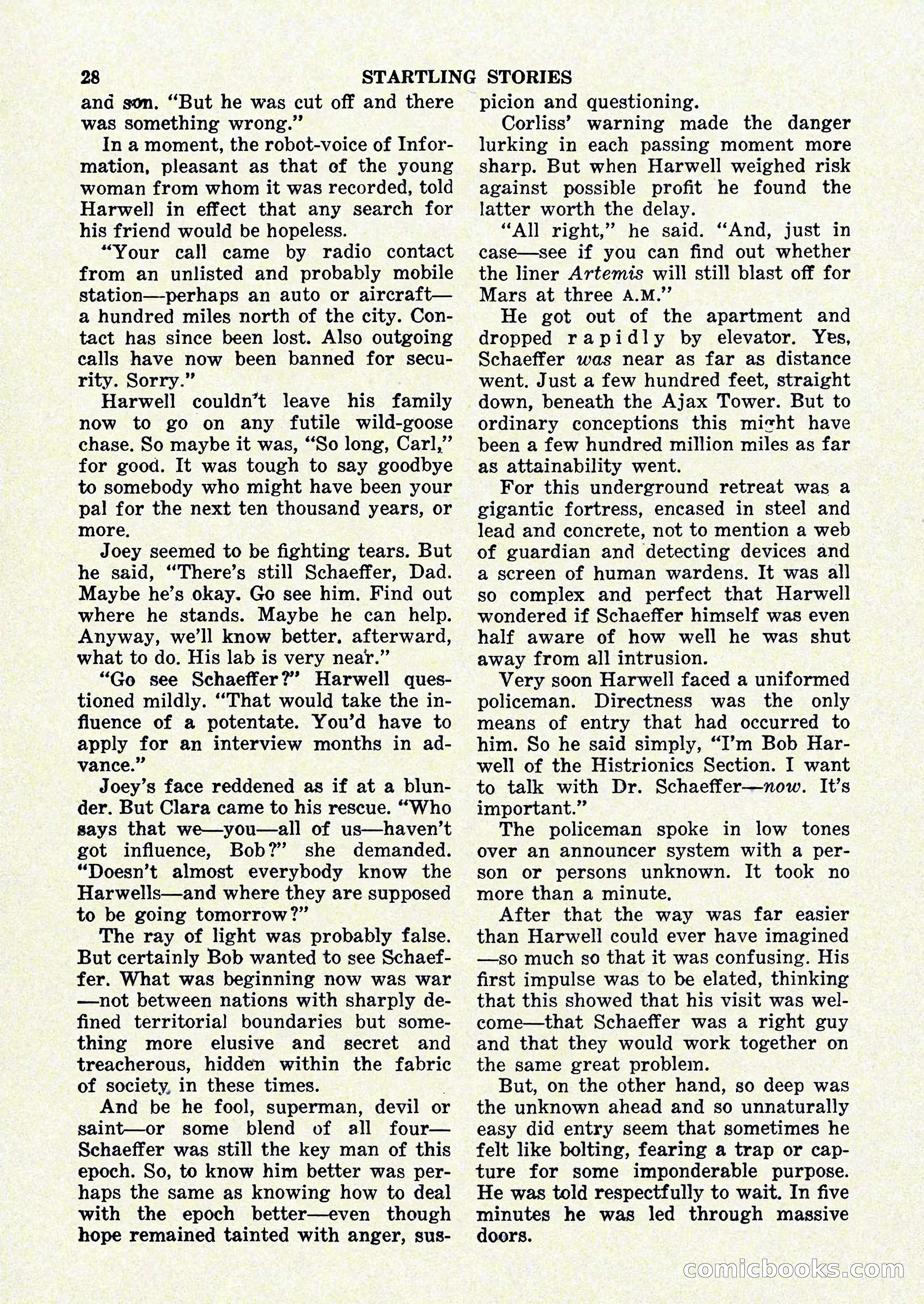 Startling Stories, January 1951 — page 28 of 164