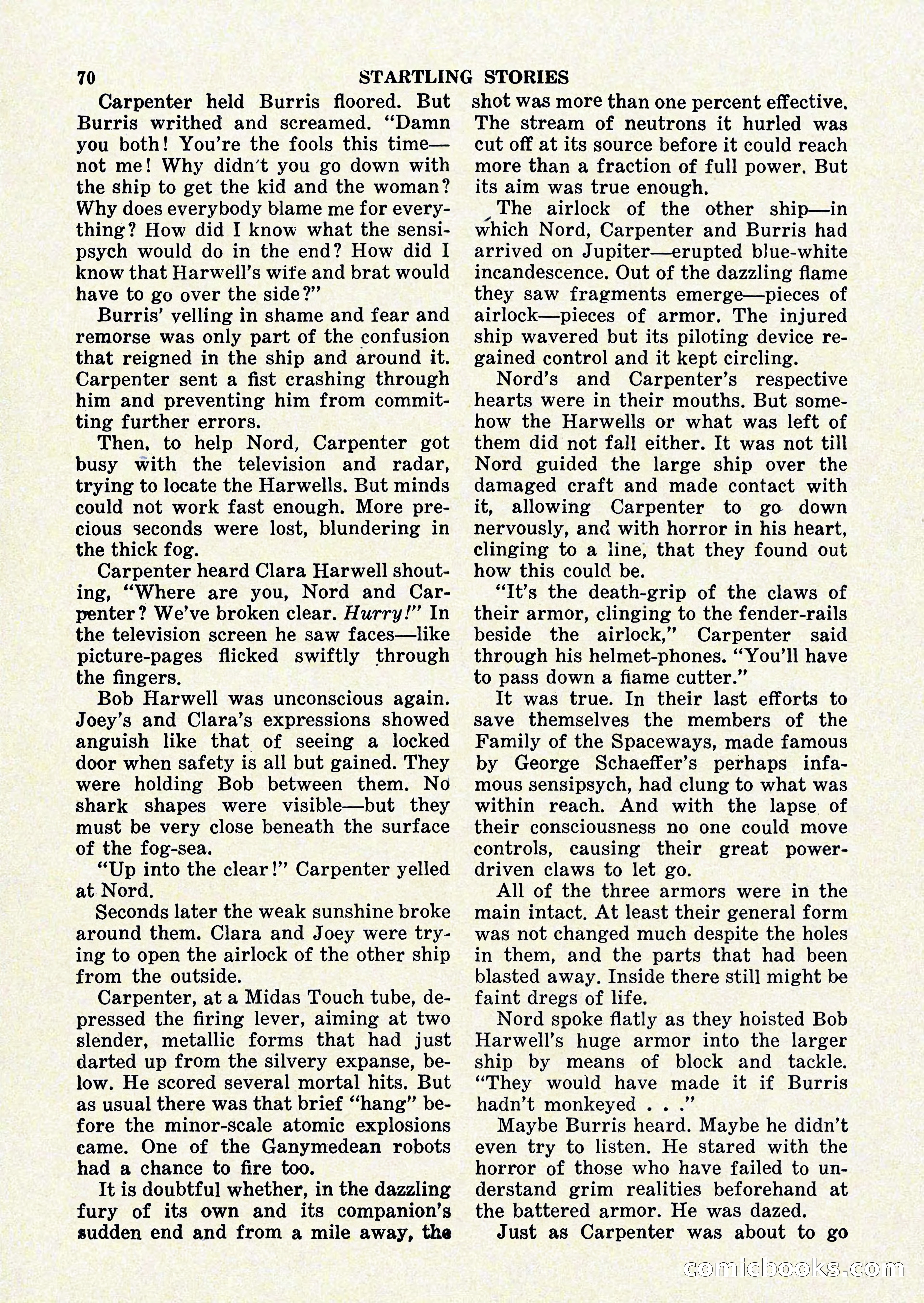 Startling Stories, January 1951 — page 70 of 164