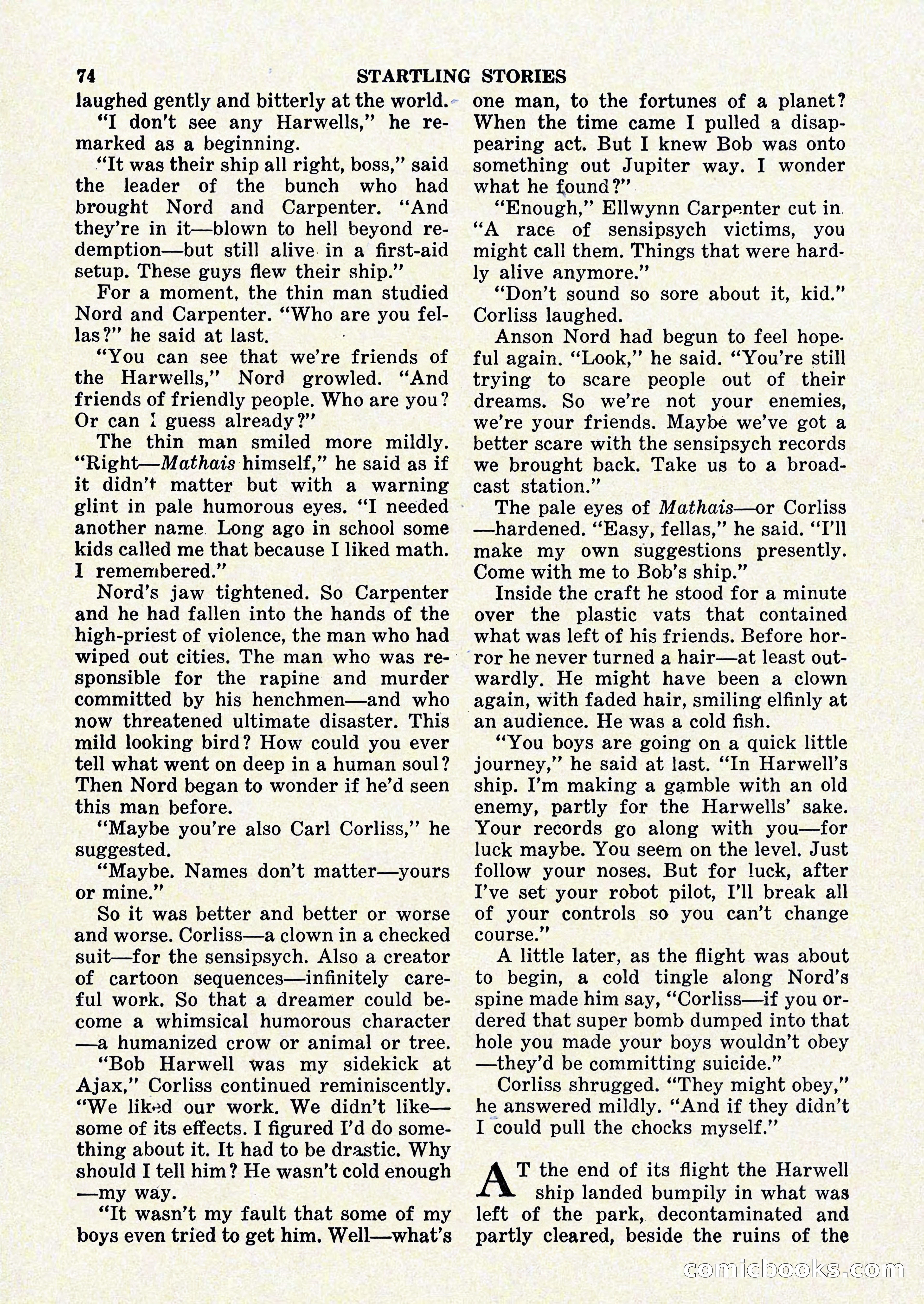 Startling Stories, January 1951 — page 74 of 164