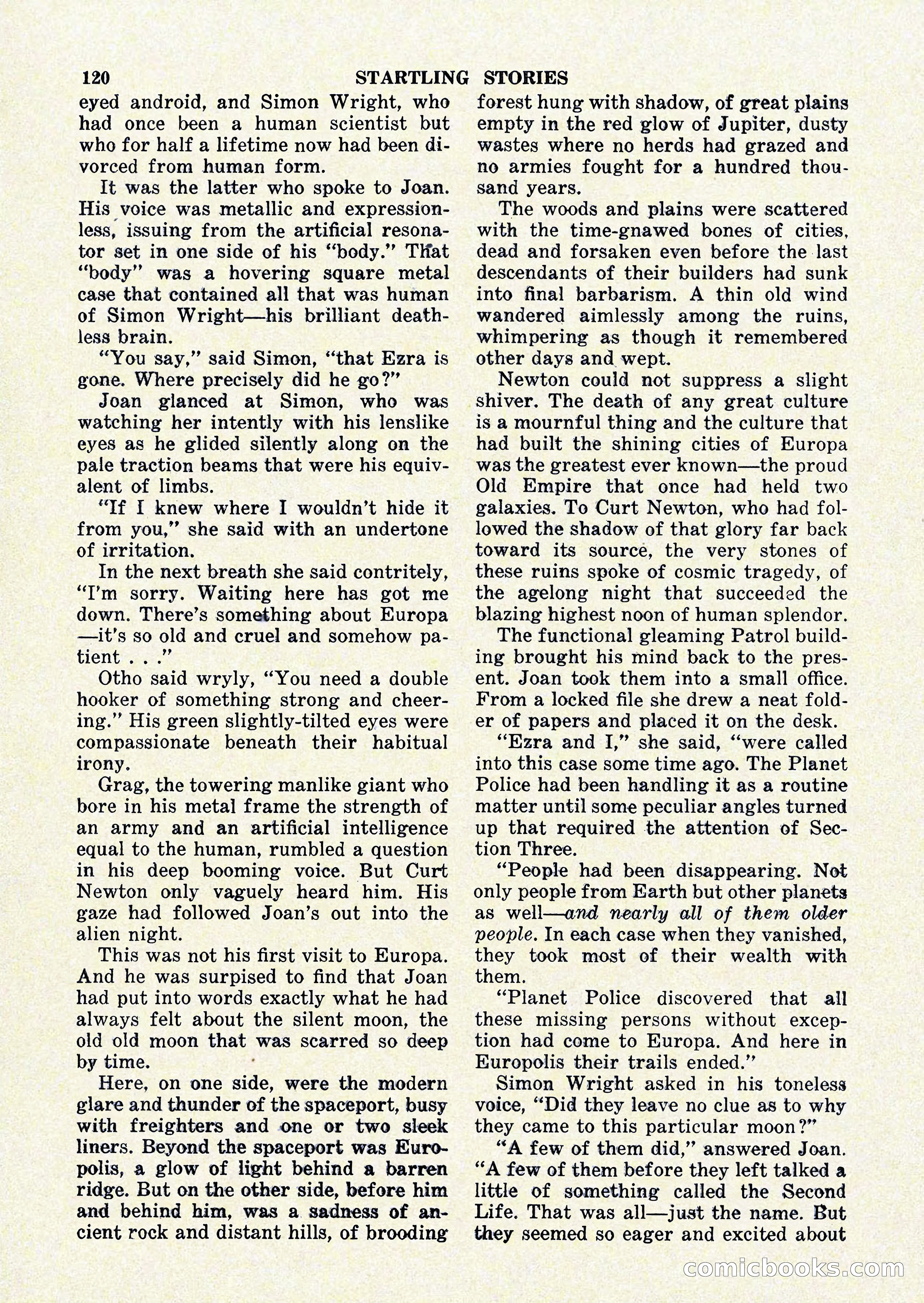 Startling Stories, January 1951 — page 120 of 164