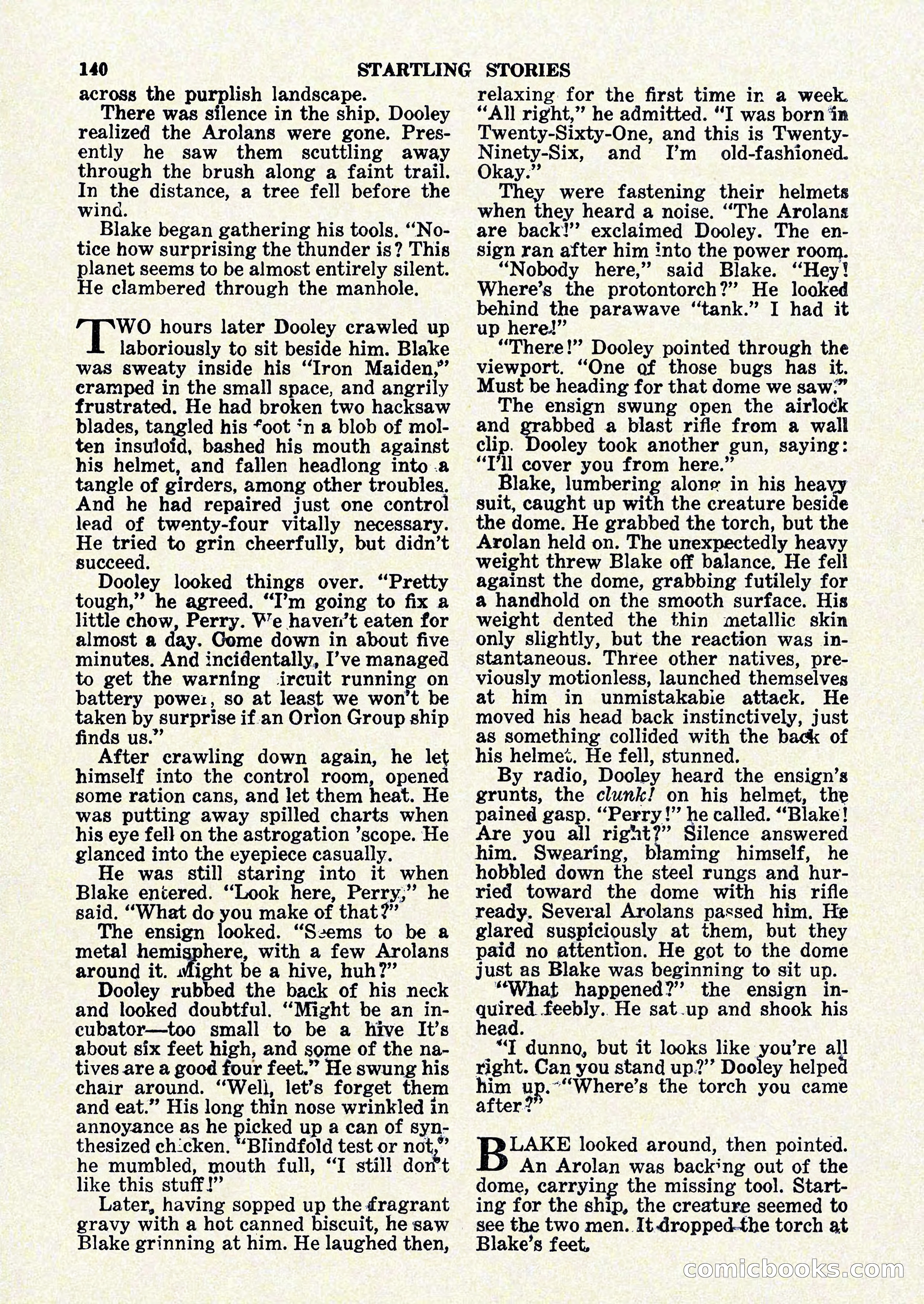 Startling Stories, January 1951 — page 140 of 164
