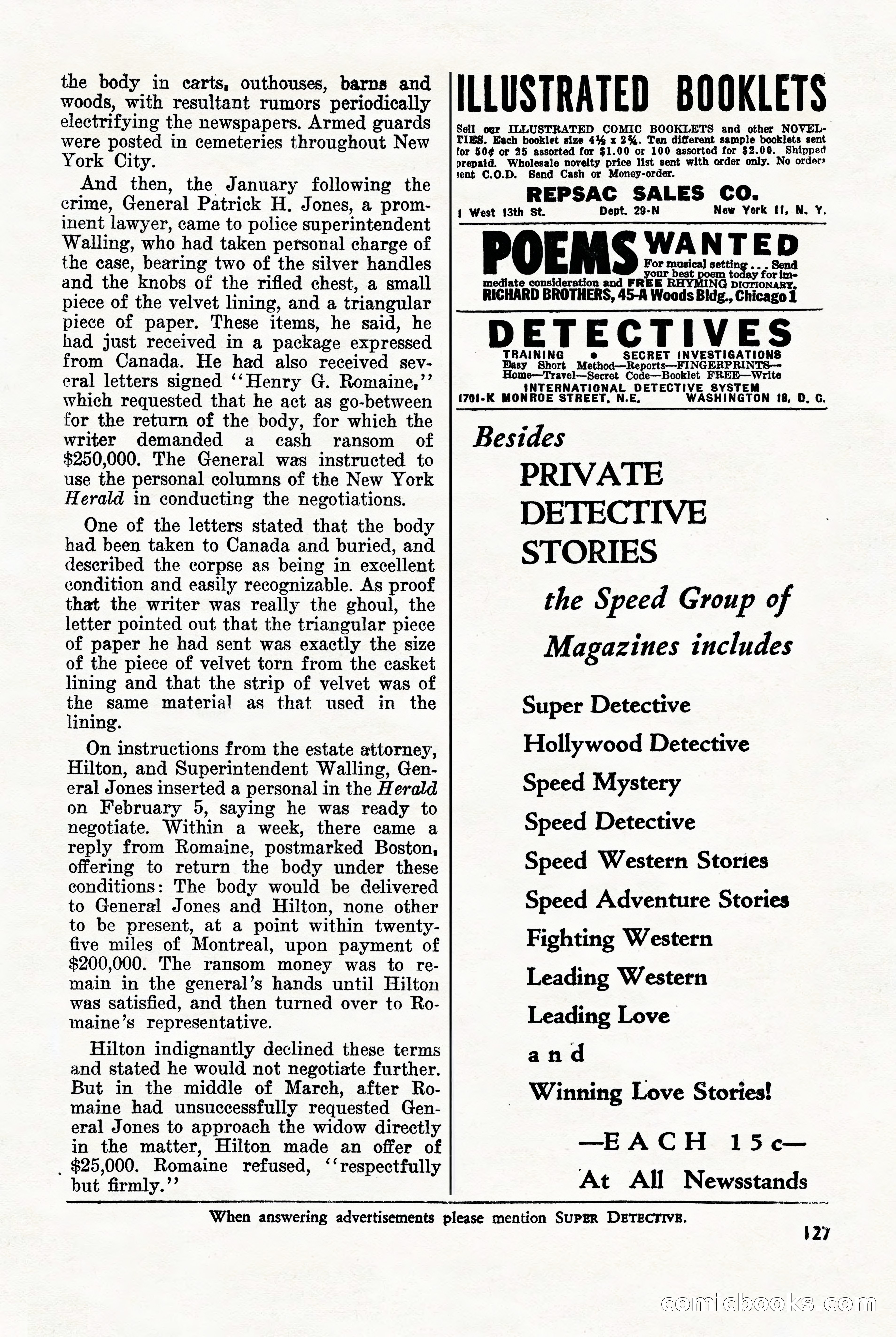 Super-Detective, November 1946 — page 127 of 132