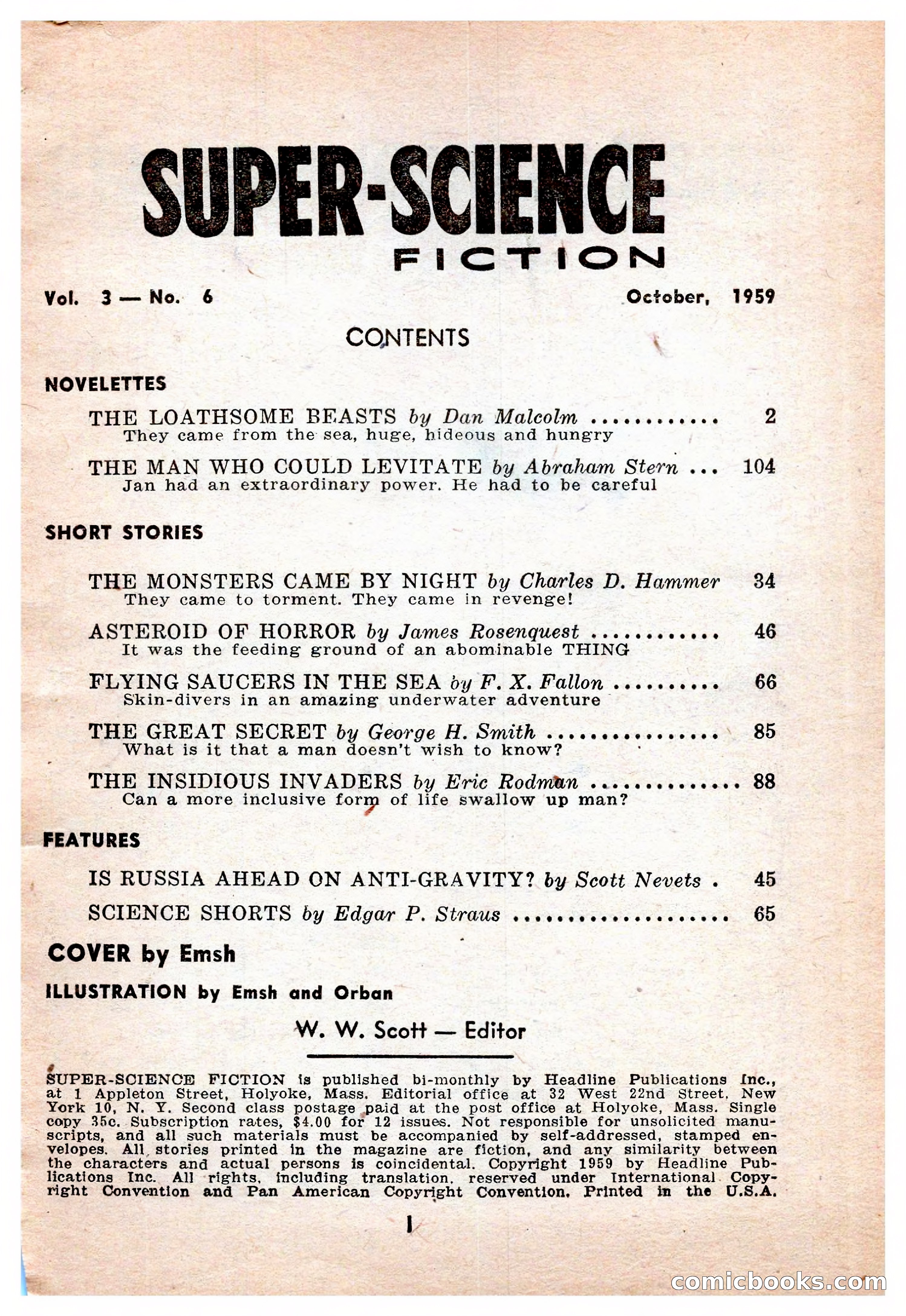 Super-Science Fiction, October 1959 — page 3 of 132