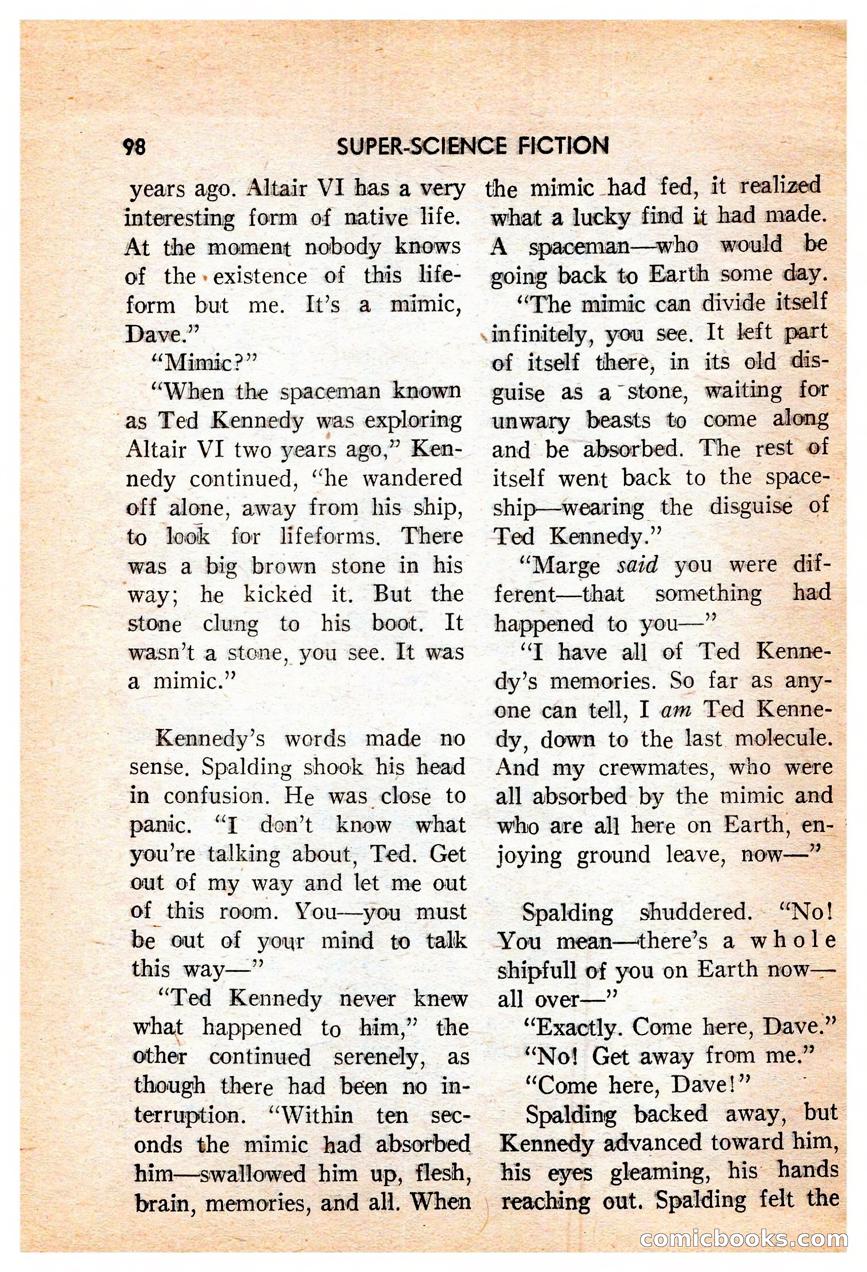 Super-Science Fiction, October 1959 — page 100 of 132