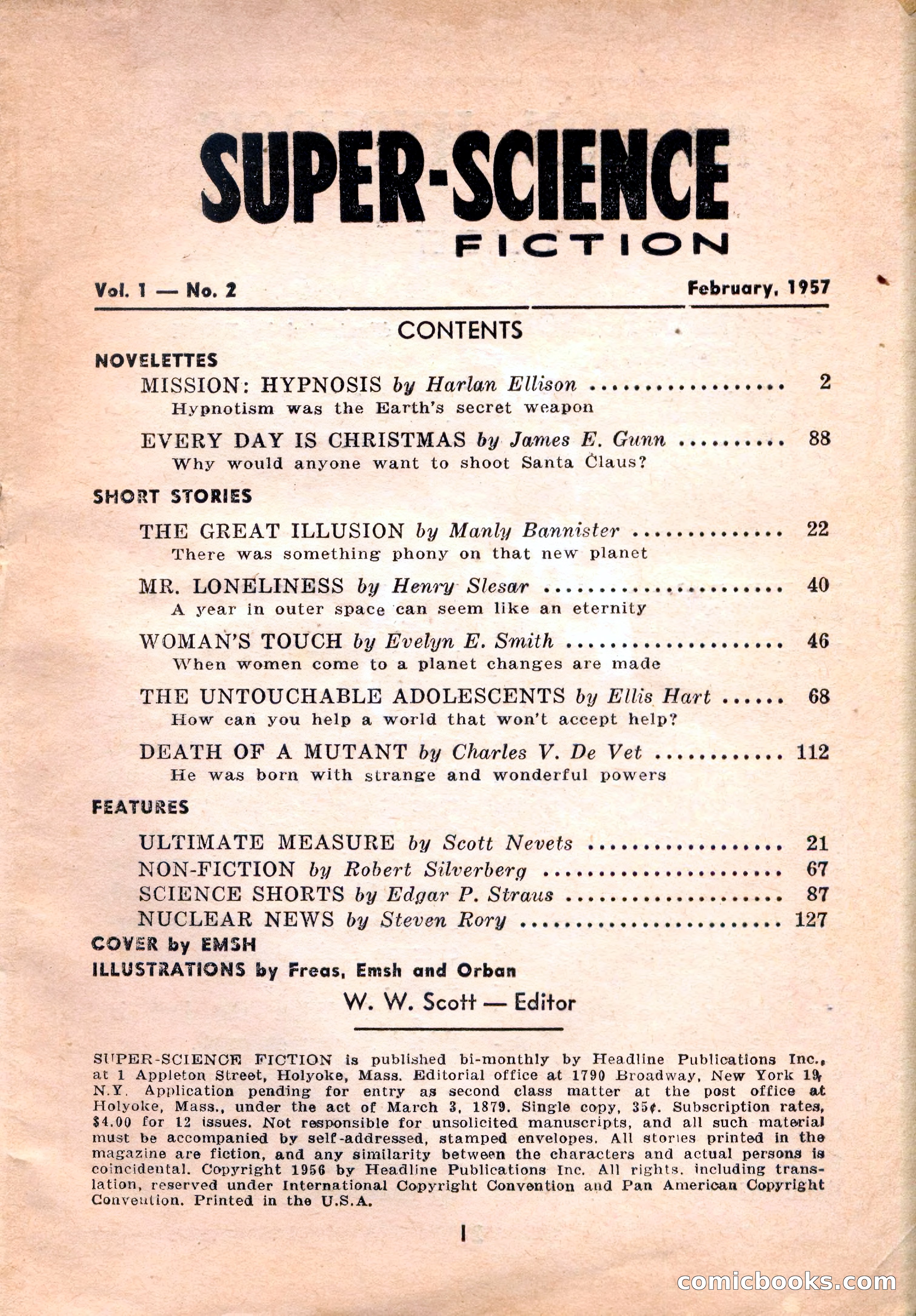 Super Science Fiction, February 1957 — page 3 of 132