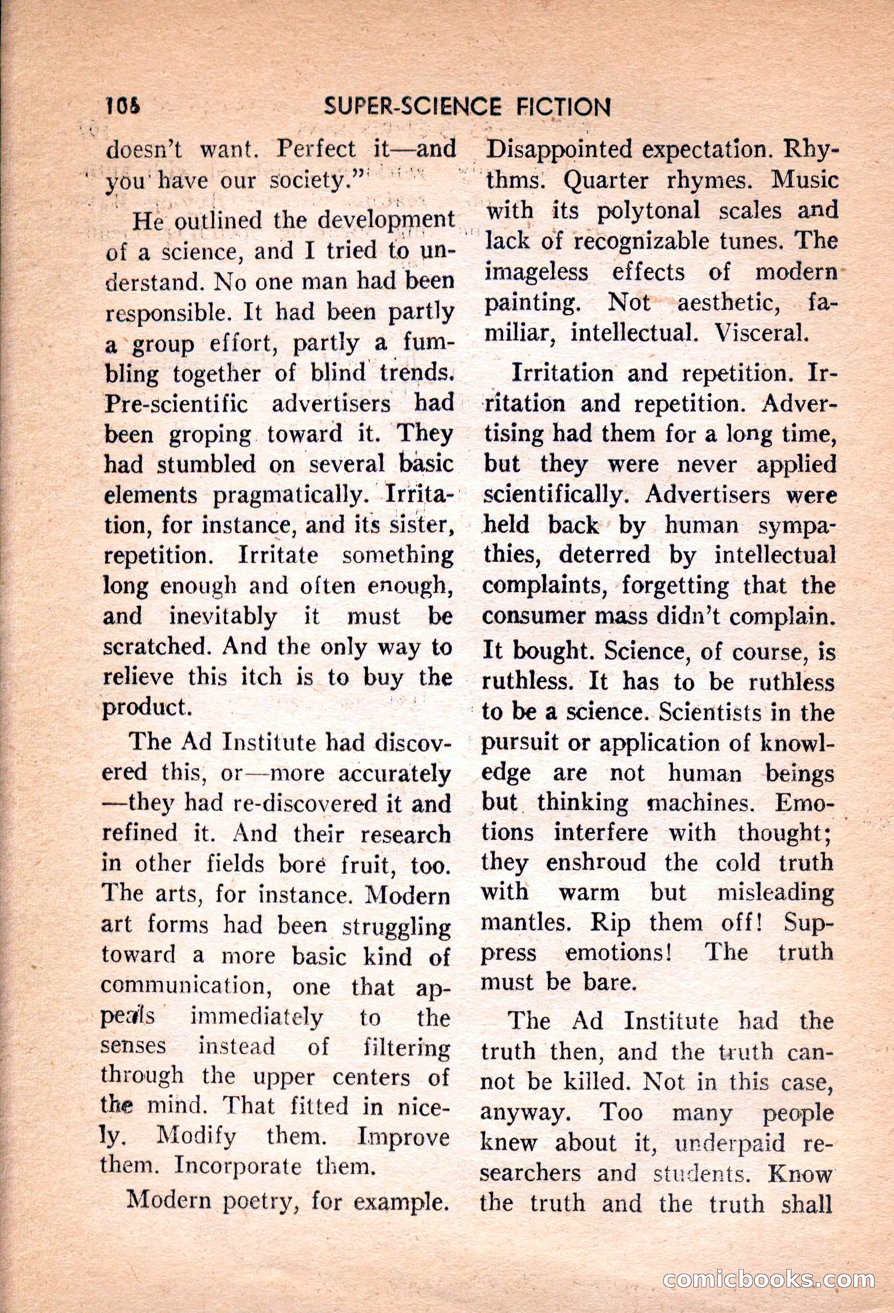 Super Science Fiction, February 1957 — page 108 of 132