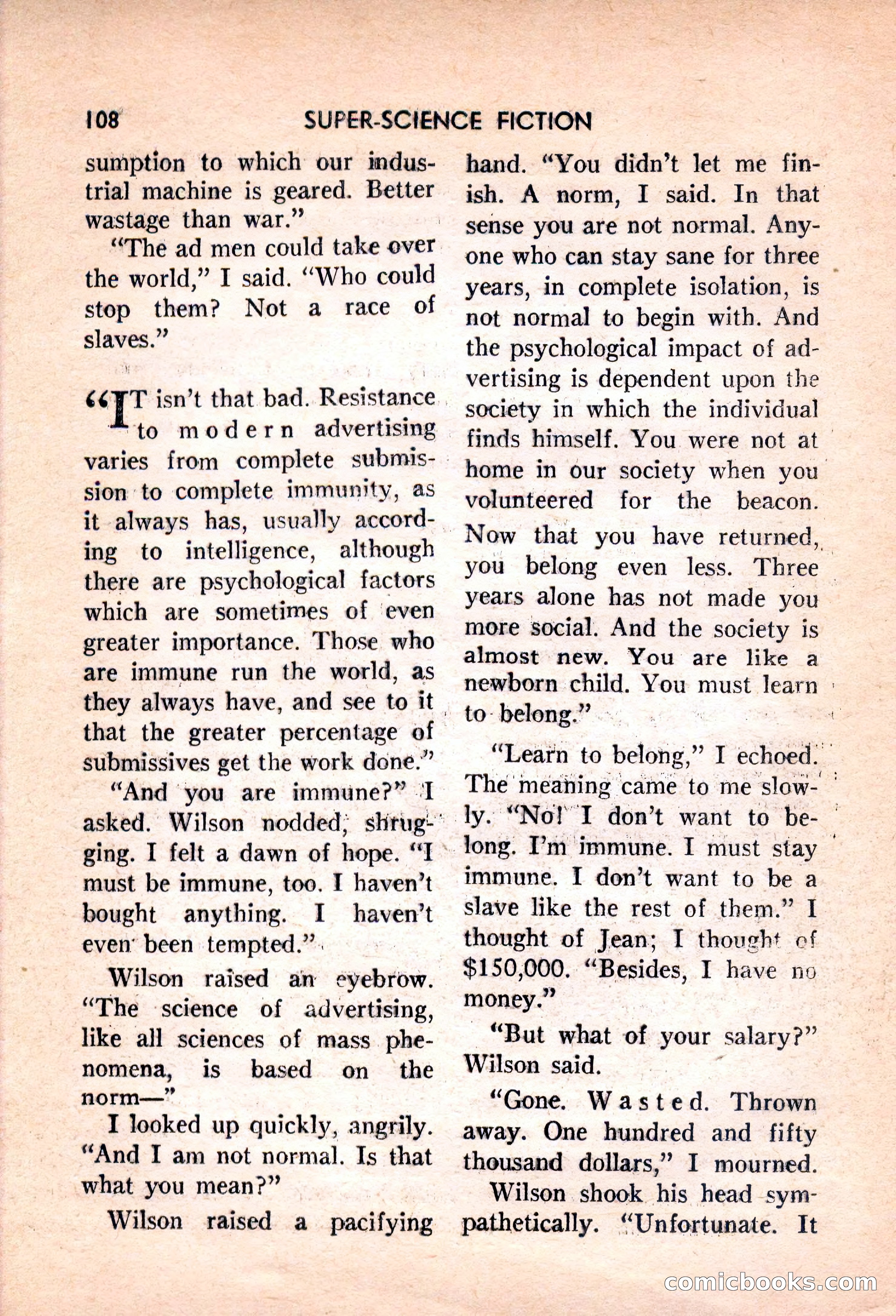 Super Science Fiction, February 1957 — page 110 of 132