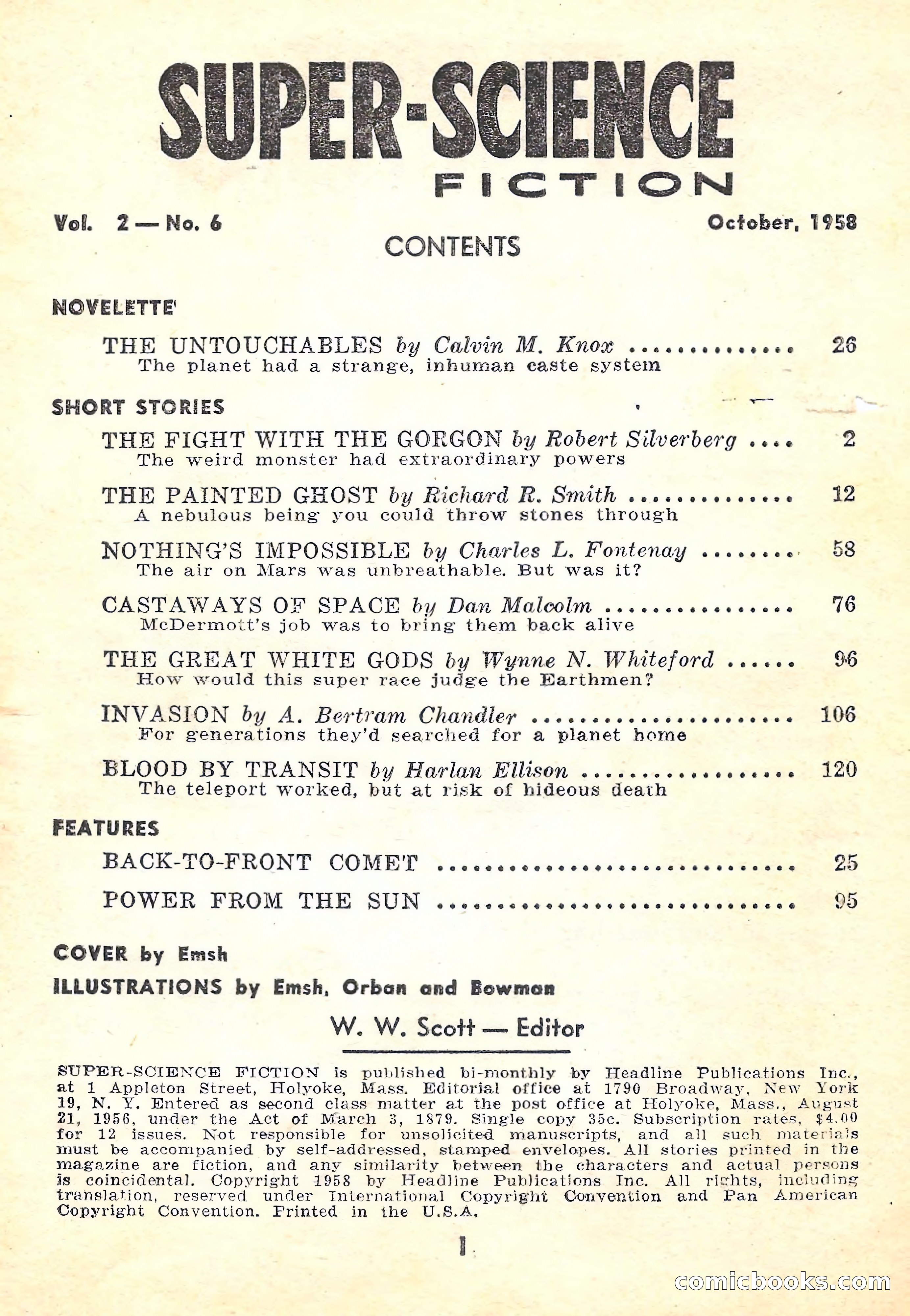 Super-Science Fiction, October 1958 — page 3 of 132
