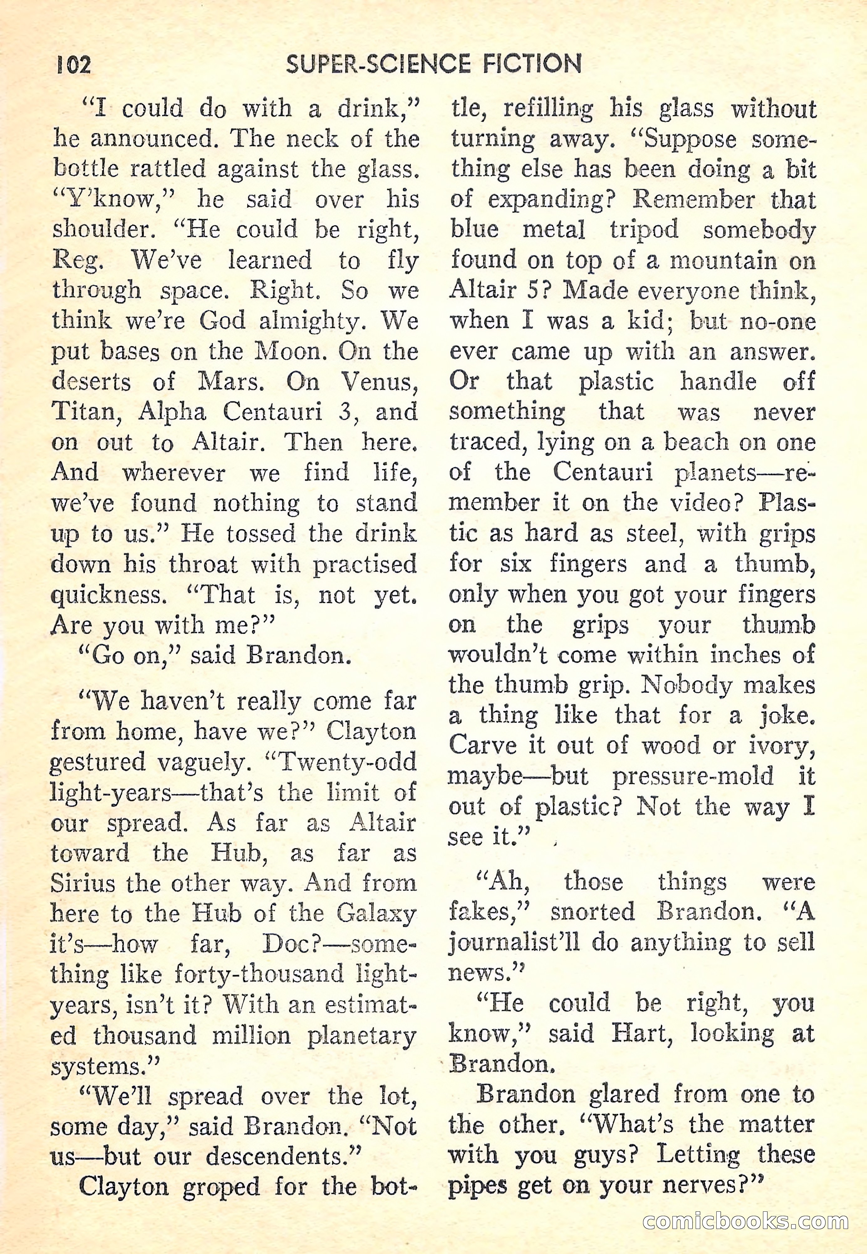 Super-Science Fiction, October 1958 — page 104 of 132