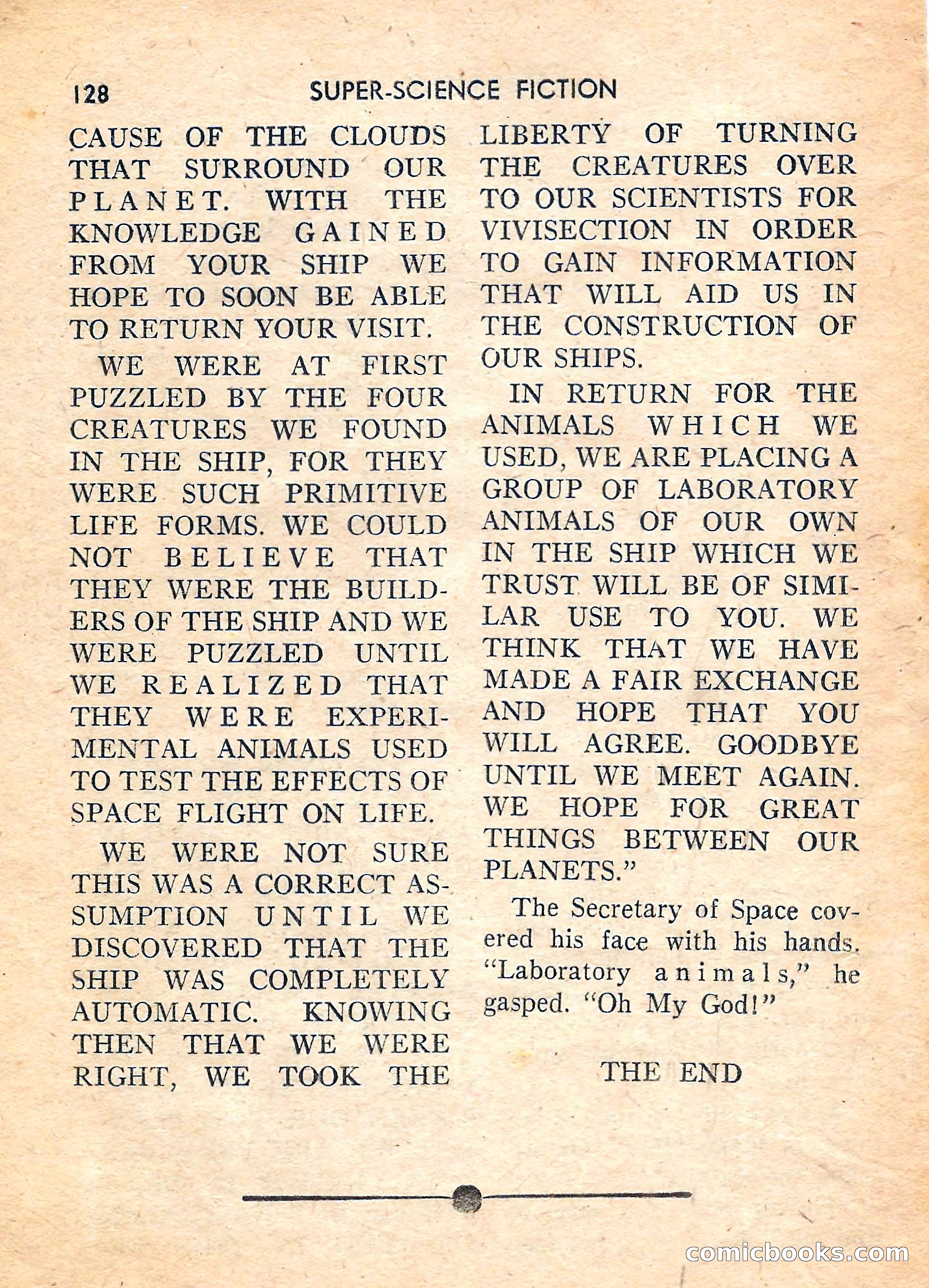 Super Science Fiction, August 1959 — page 130 of 132