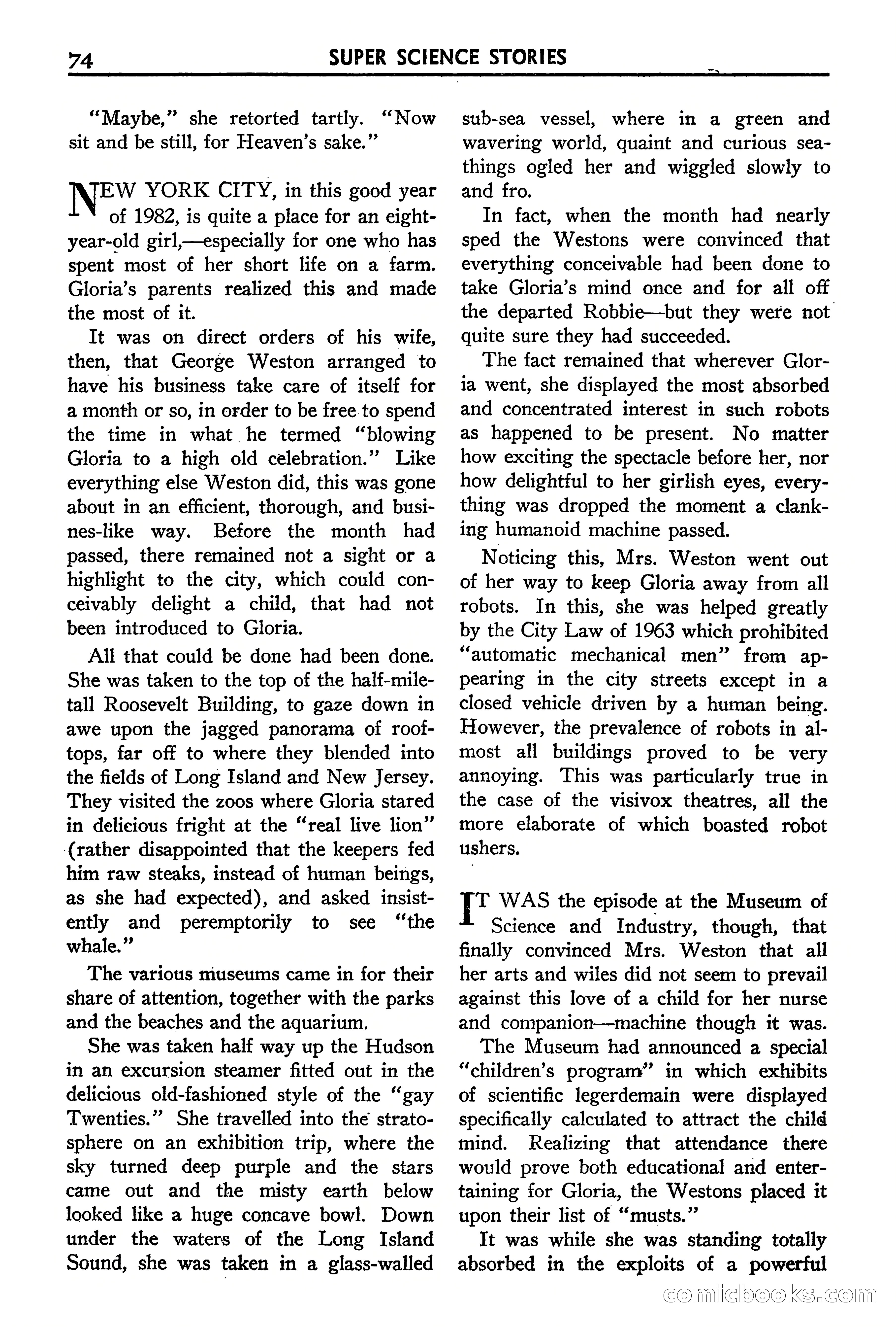 Super Science Stories, September 1940 — page 75 of 132