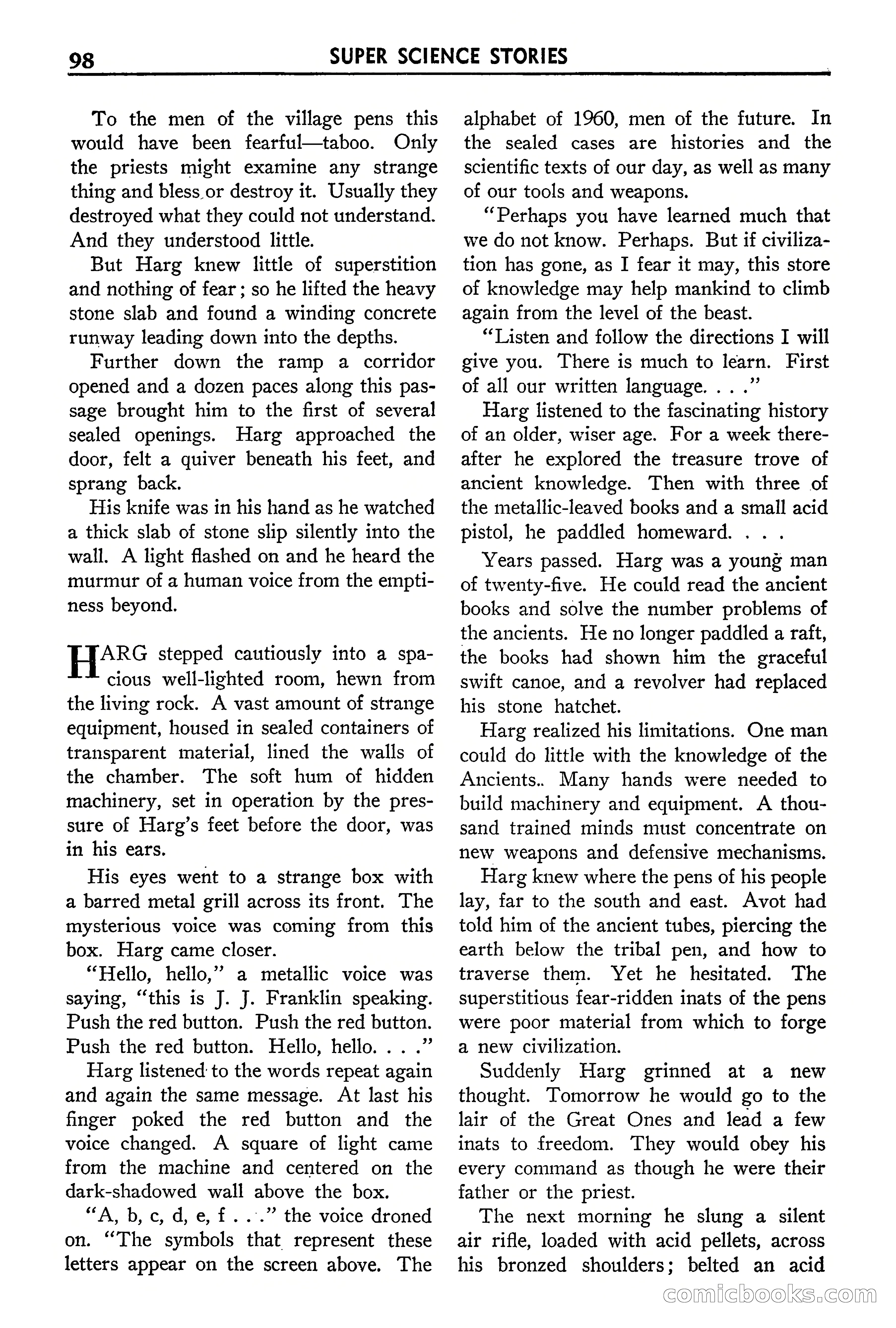 Super Science Stories, September 1940 — page 99 of 132