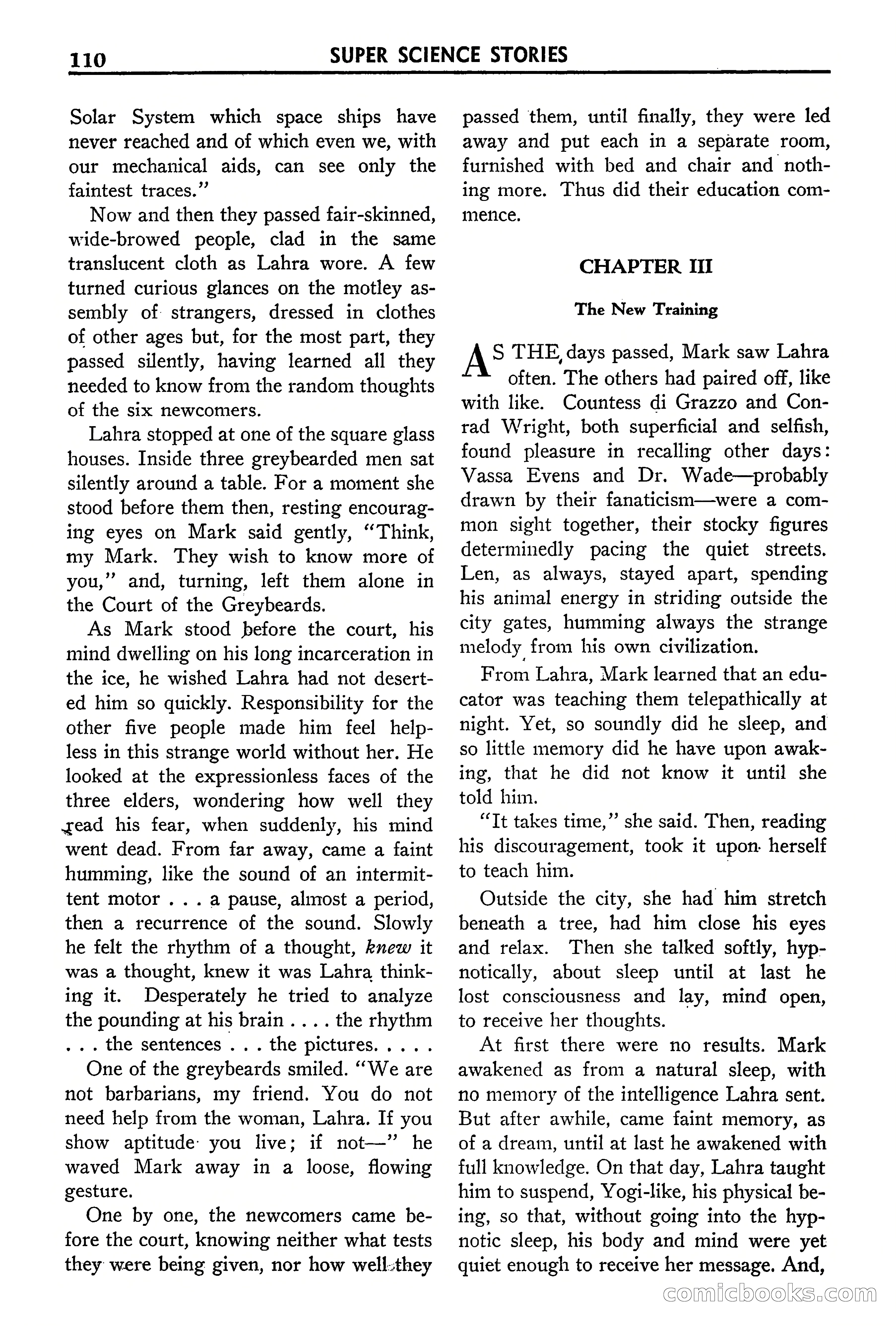 Super Science Stories, September 1940 — page 111 of 132