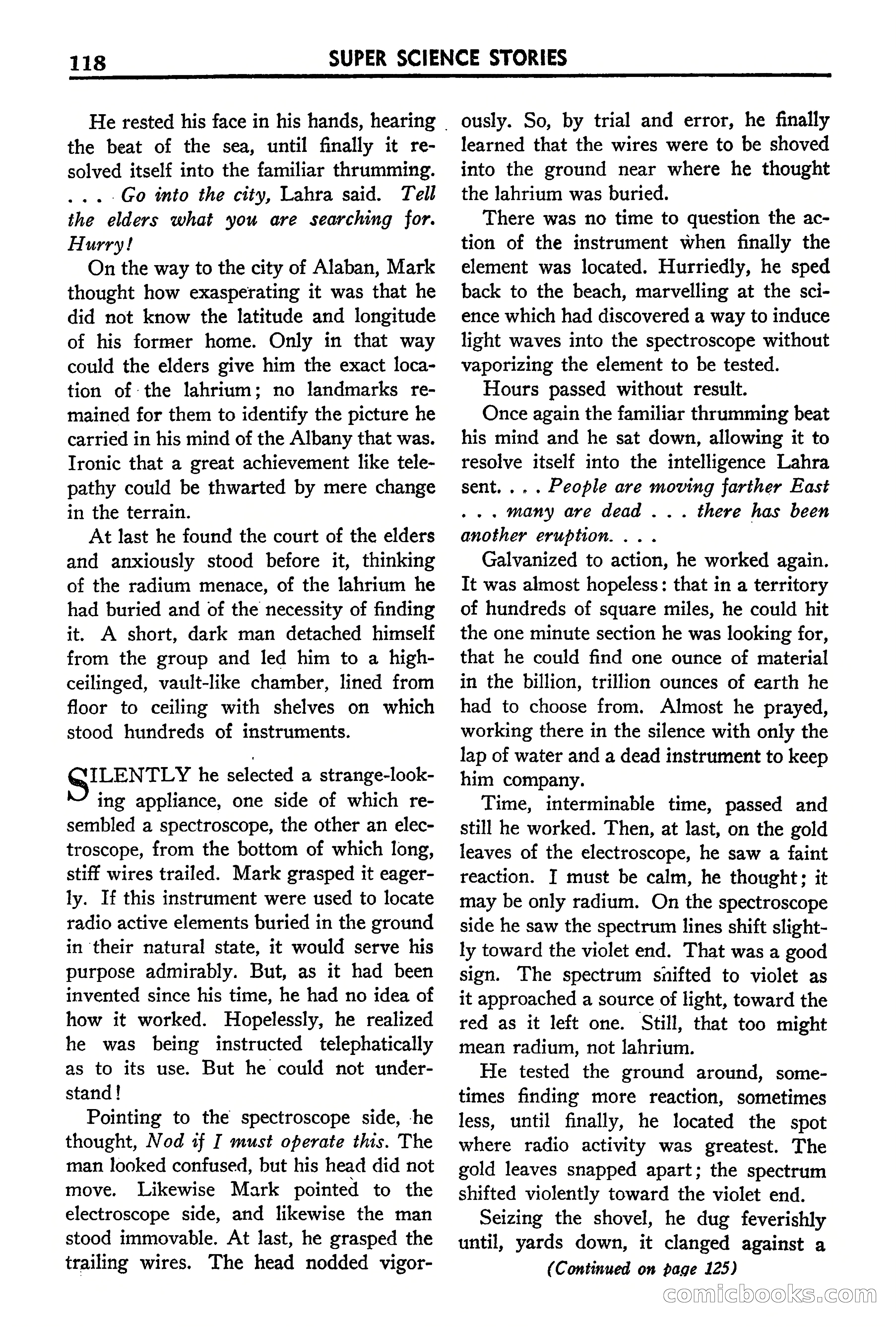 Super Science Stories, September 1940 — page 119 of 132