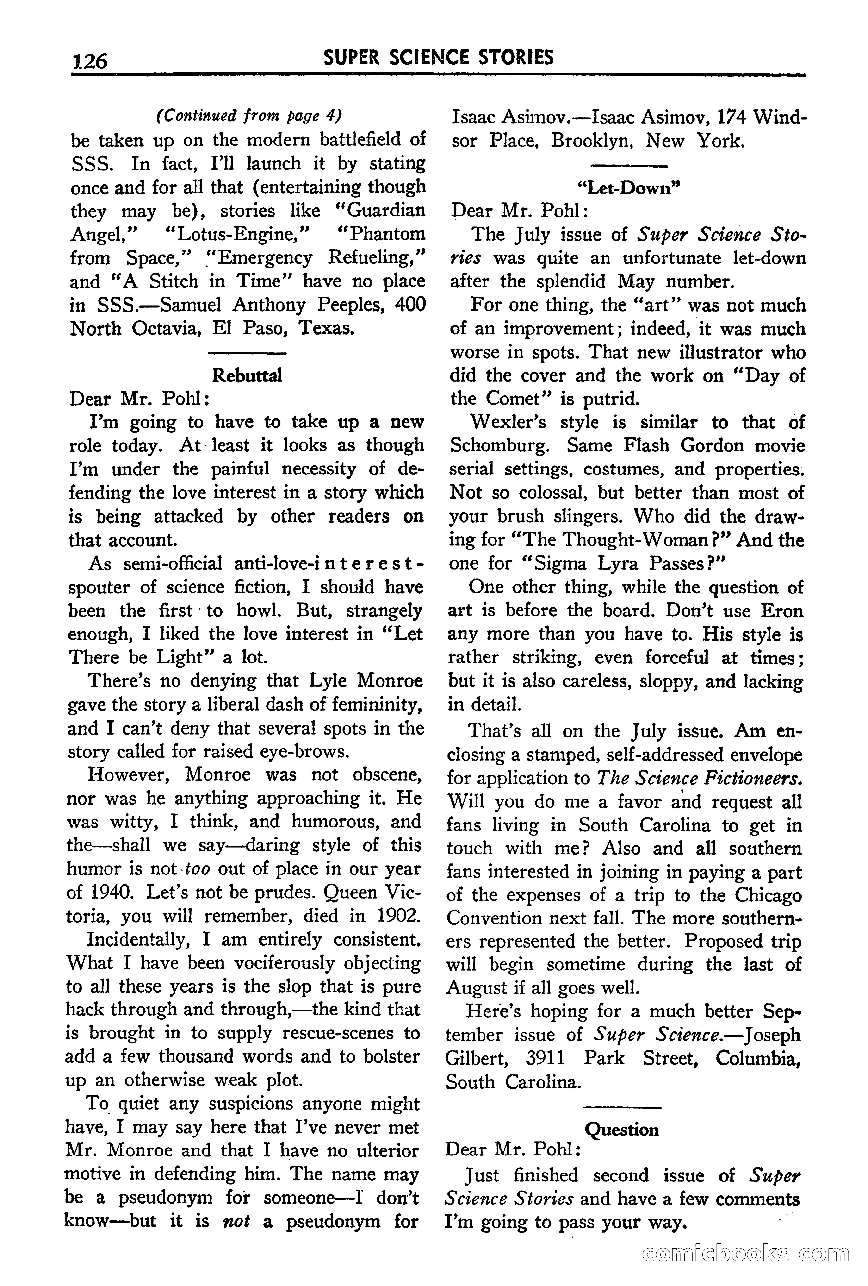 Super Science Stories, September 1940 — page 127 of 132