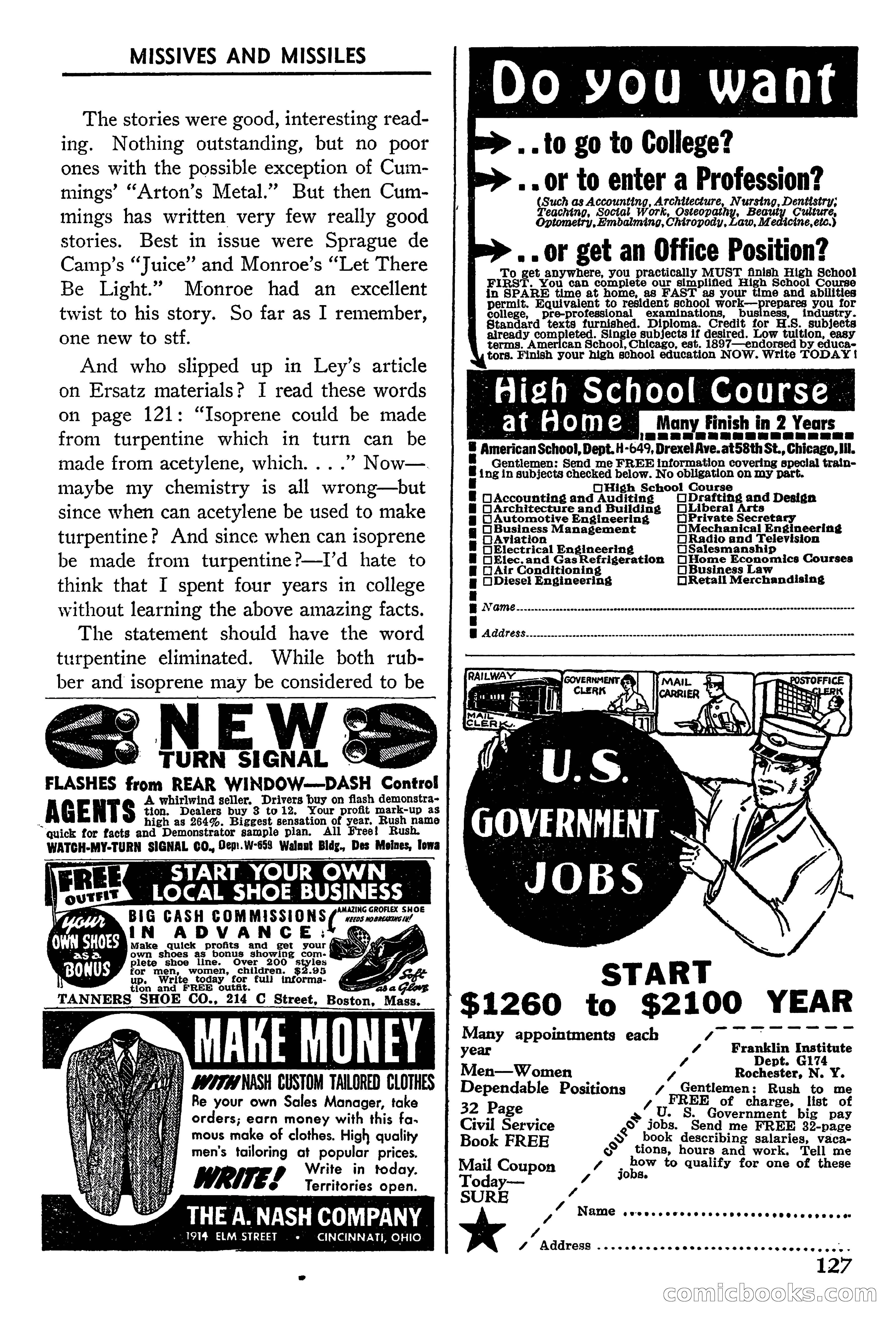 Super Science Stories, September 1940 — page 128 of 132