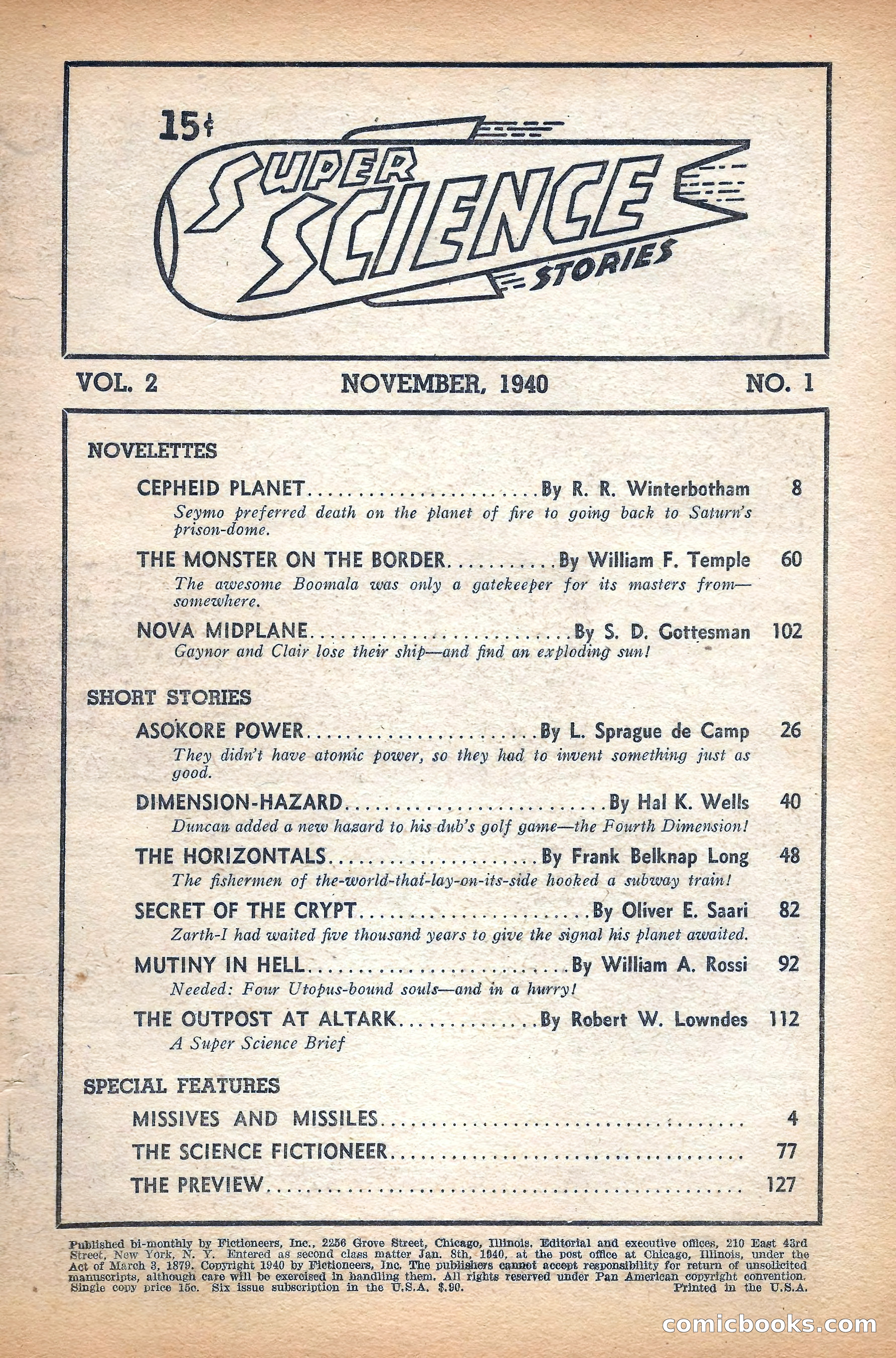 Super Science Stories, November 1940 — page 5 of 132