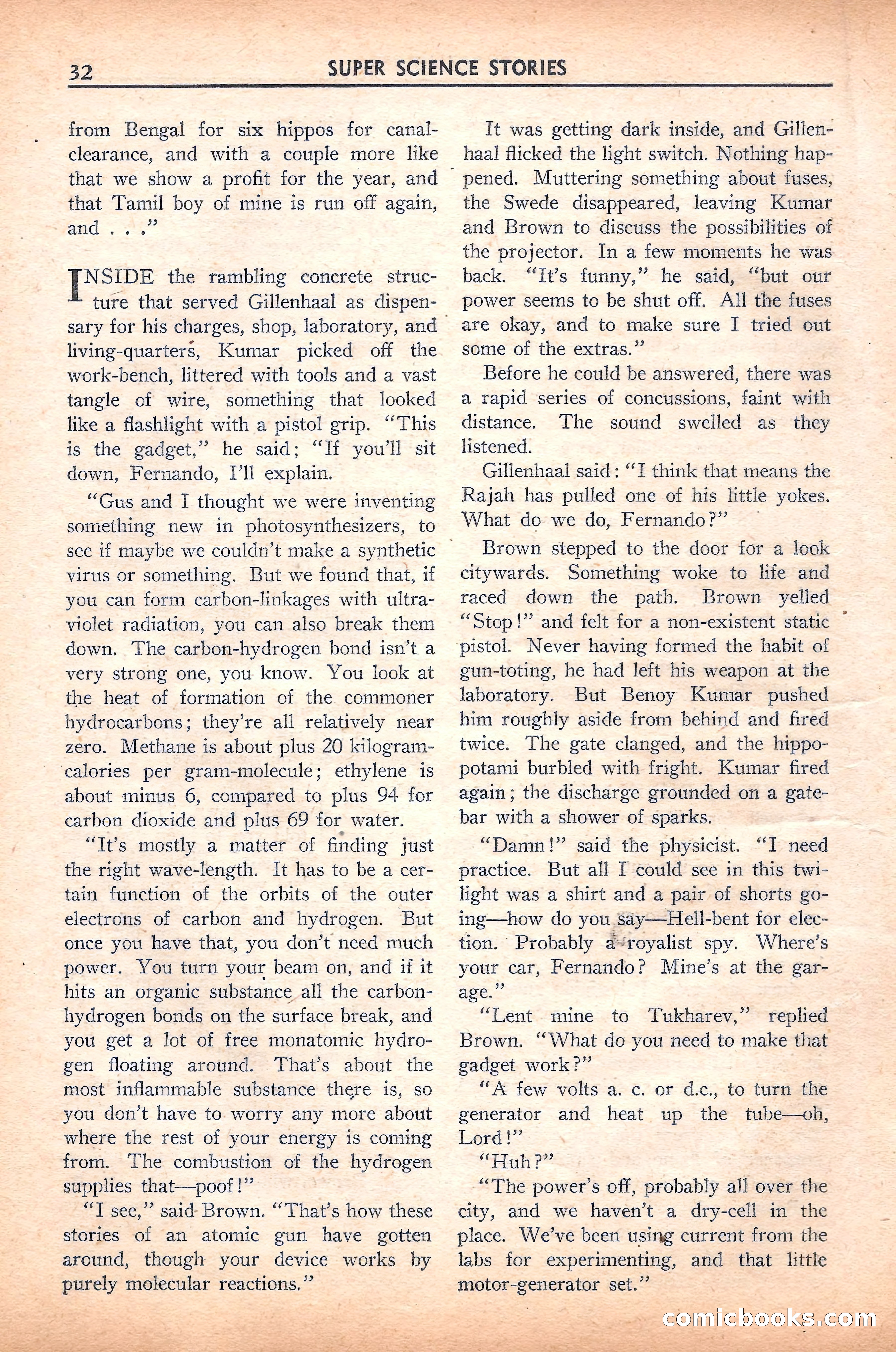Super Science Stories, November 1940 — page 34 of 132