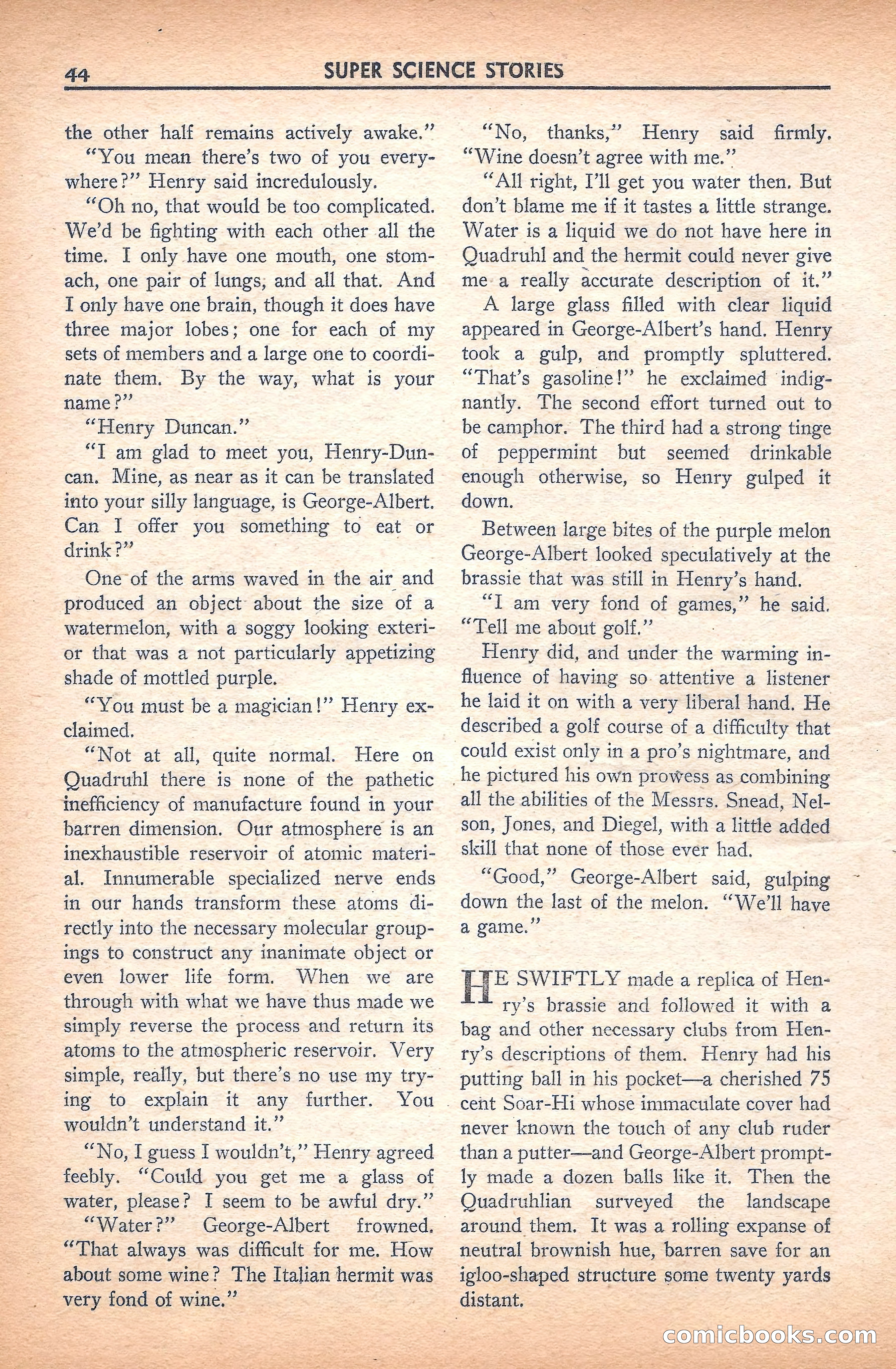 Super Science Stories, November 1940 — page 46 of 132