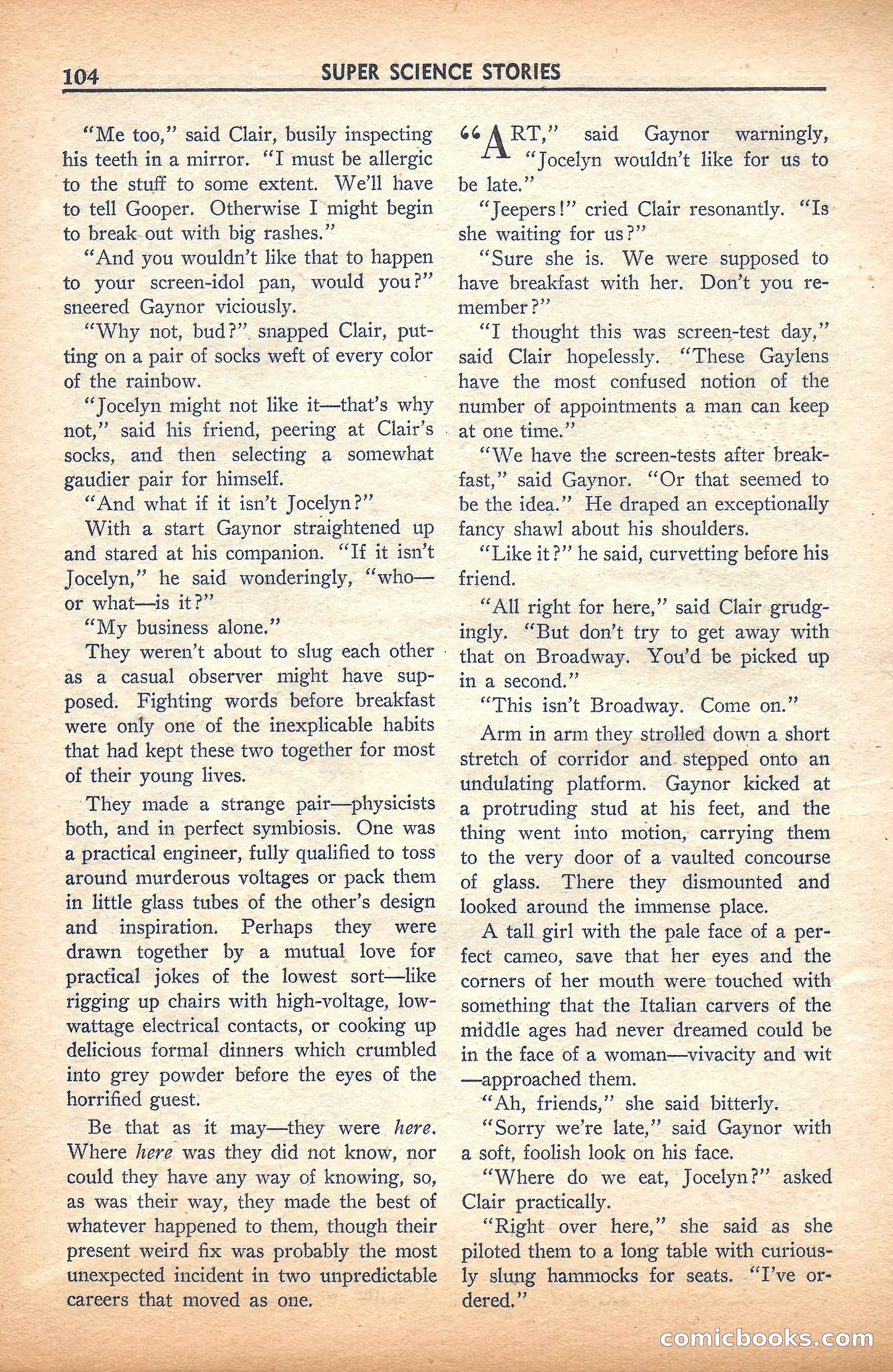 Super Science Stories, November 1940 — page 106 of 132