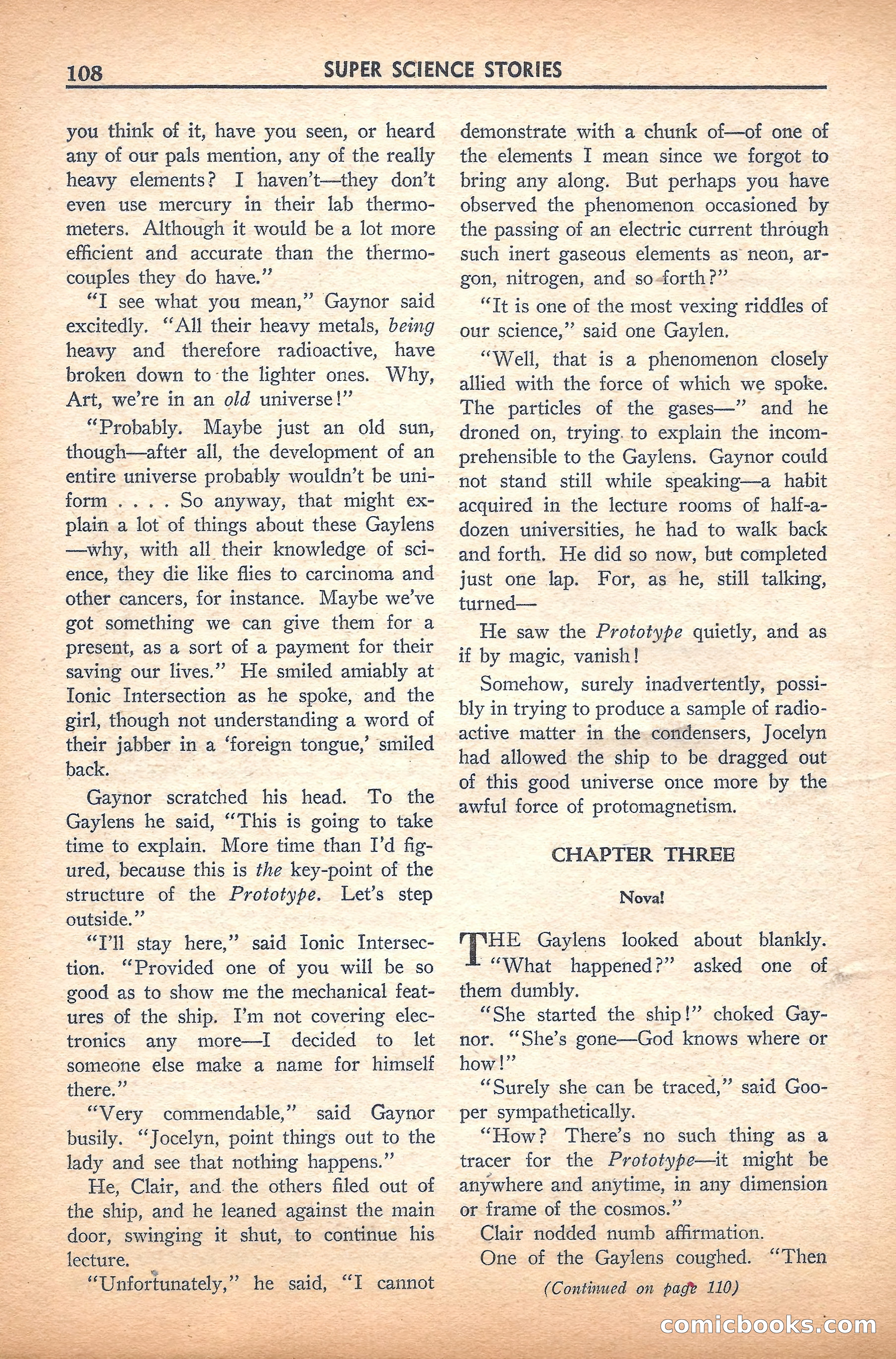 Super Science Stories, November 1940 — page 110 of 132