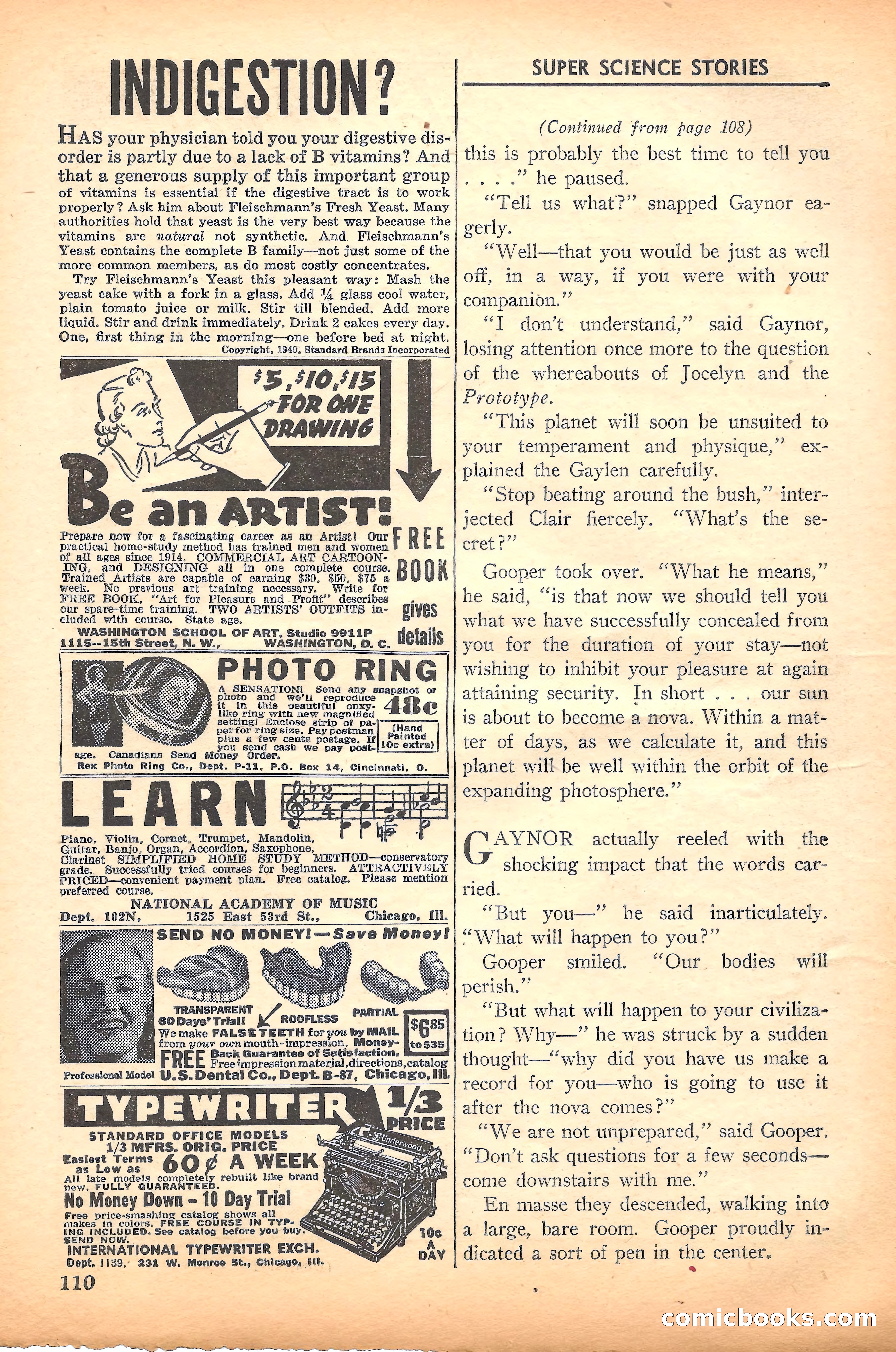 Super Science Stories, November 1940 — page 112 of 132
