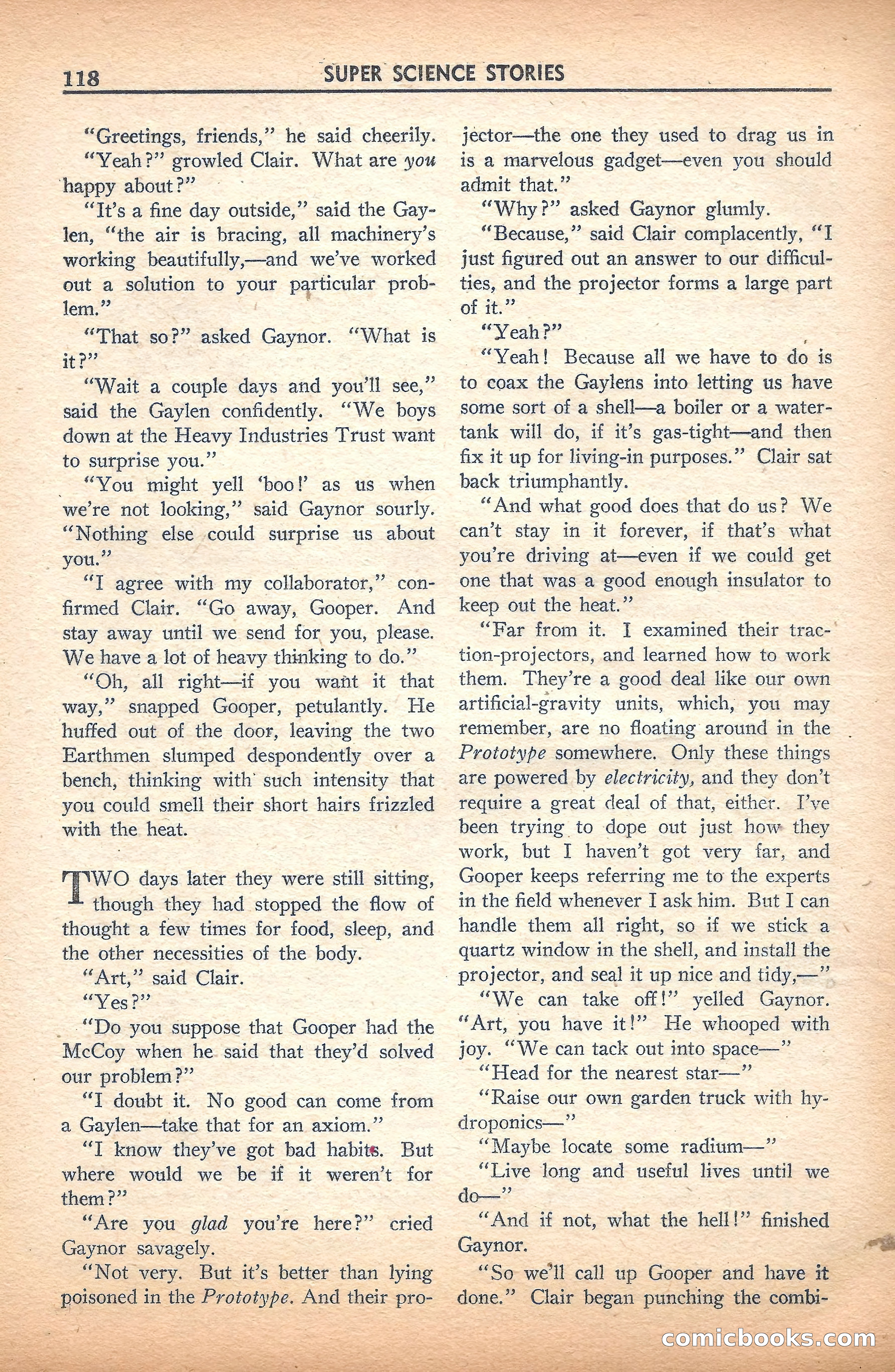 Super Science Stories, November 1940 — page 120 of 132