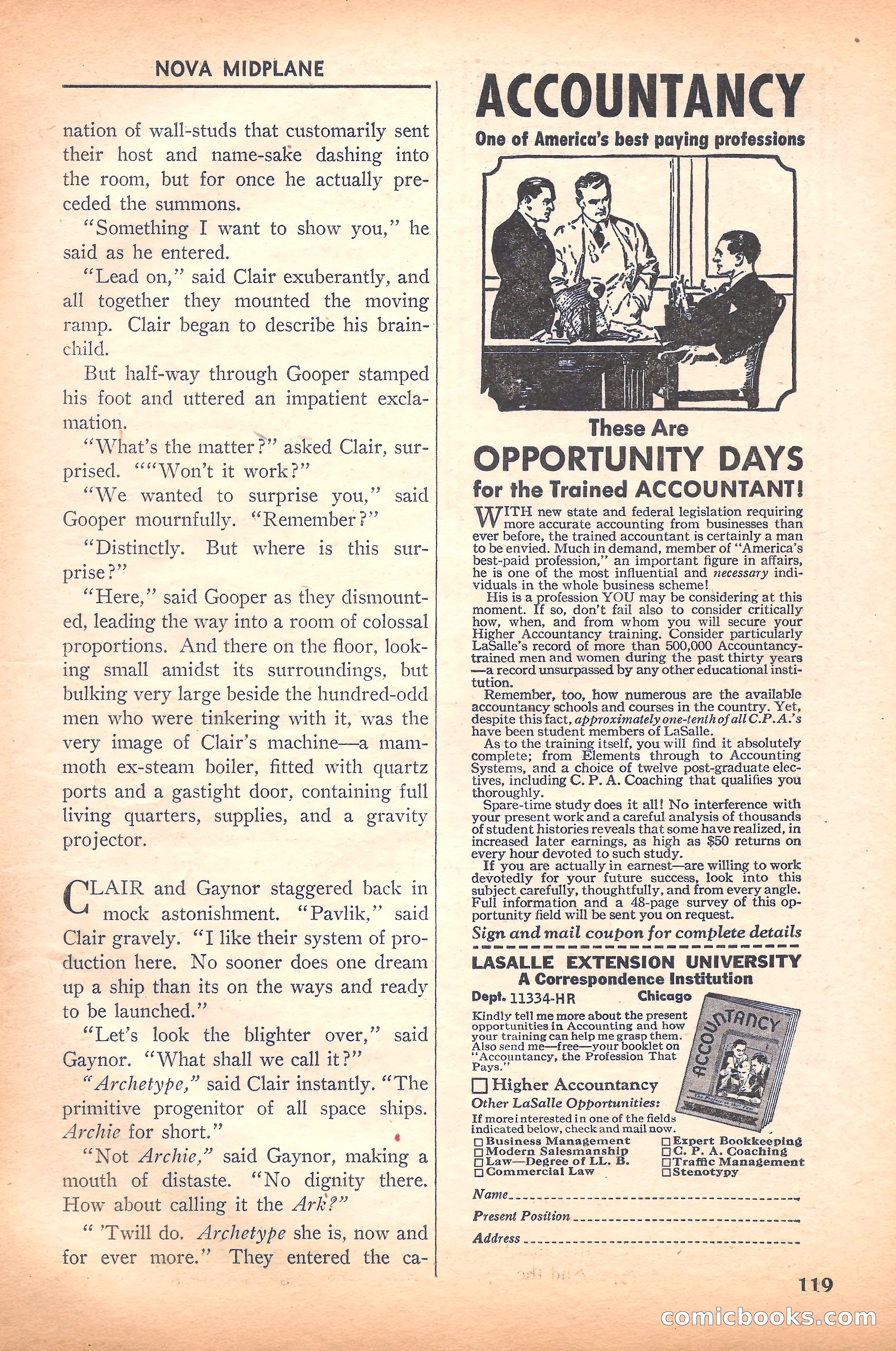 Super Science Stories, November 1940 — page 121 of 132