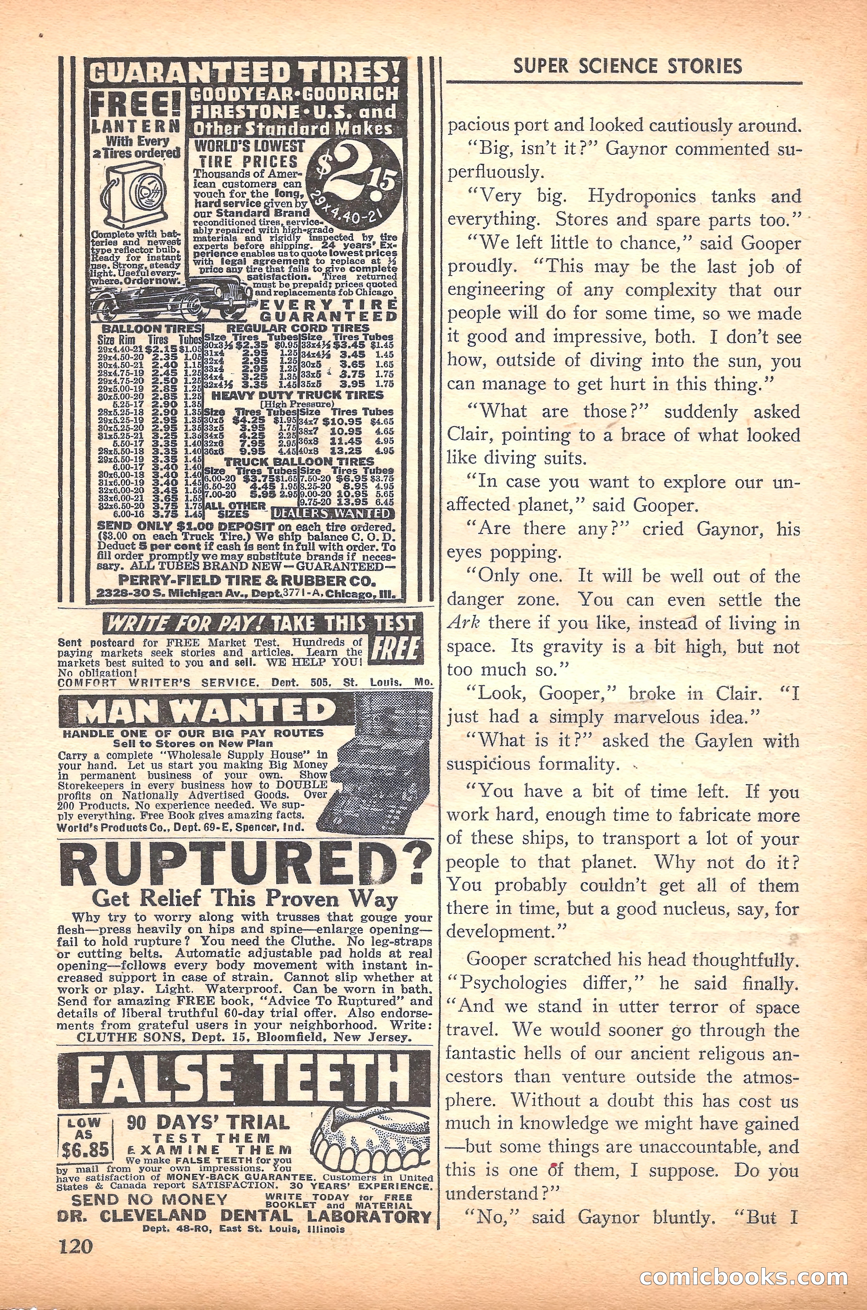 Super Science Stories, November 1940 — page 122 of 132