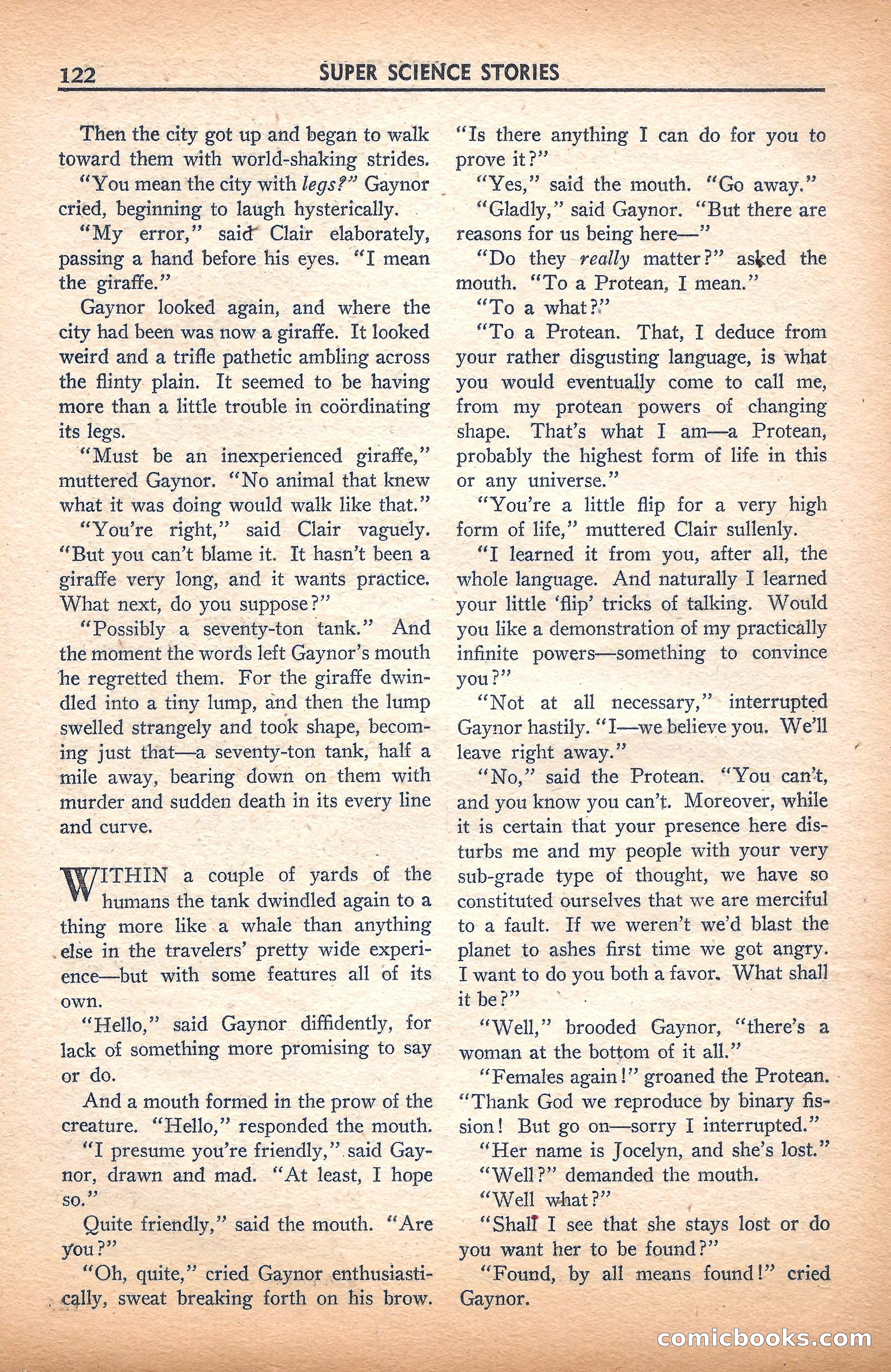 Super Science Stories, November 1940 — page 124 of 132