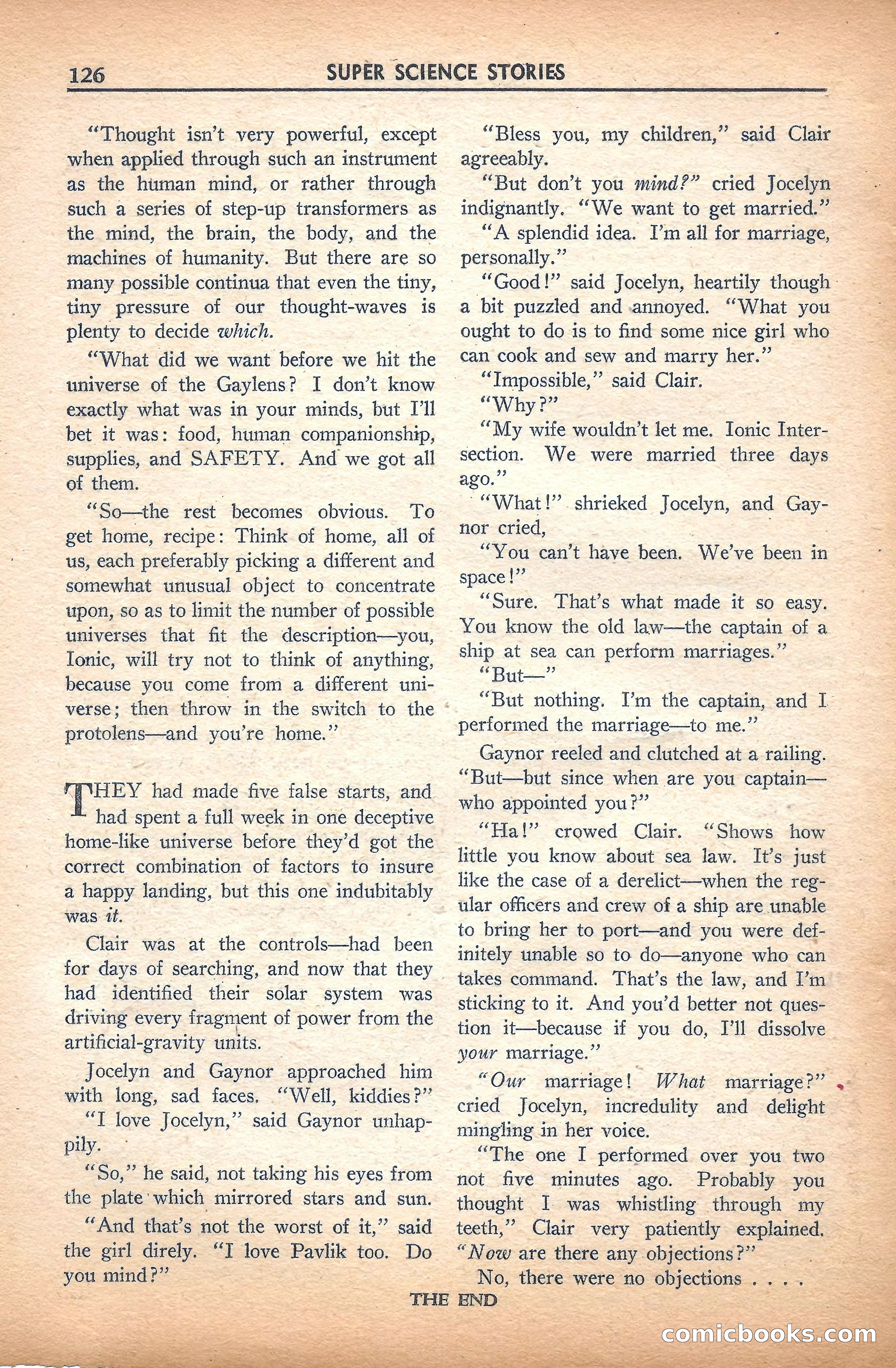 Super Science Stories, November 1940 — page 128 of 132