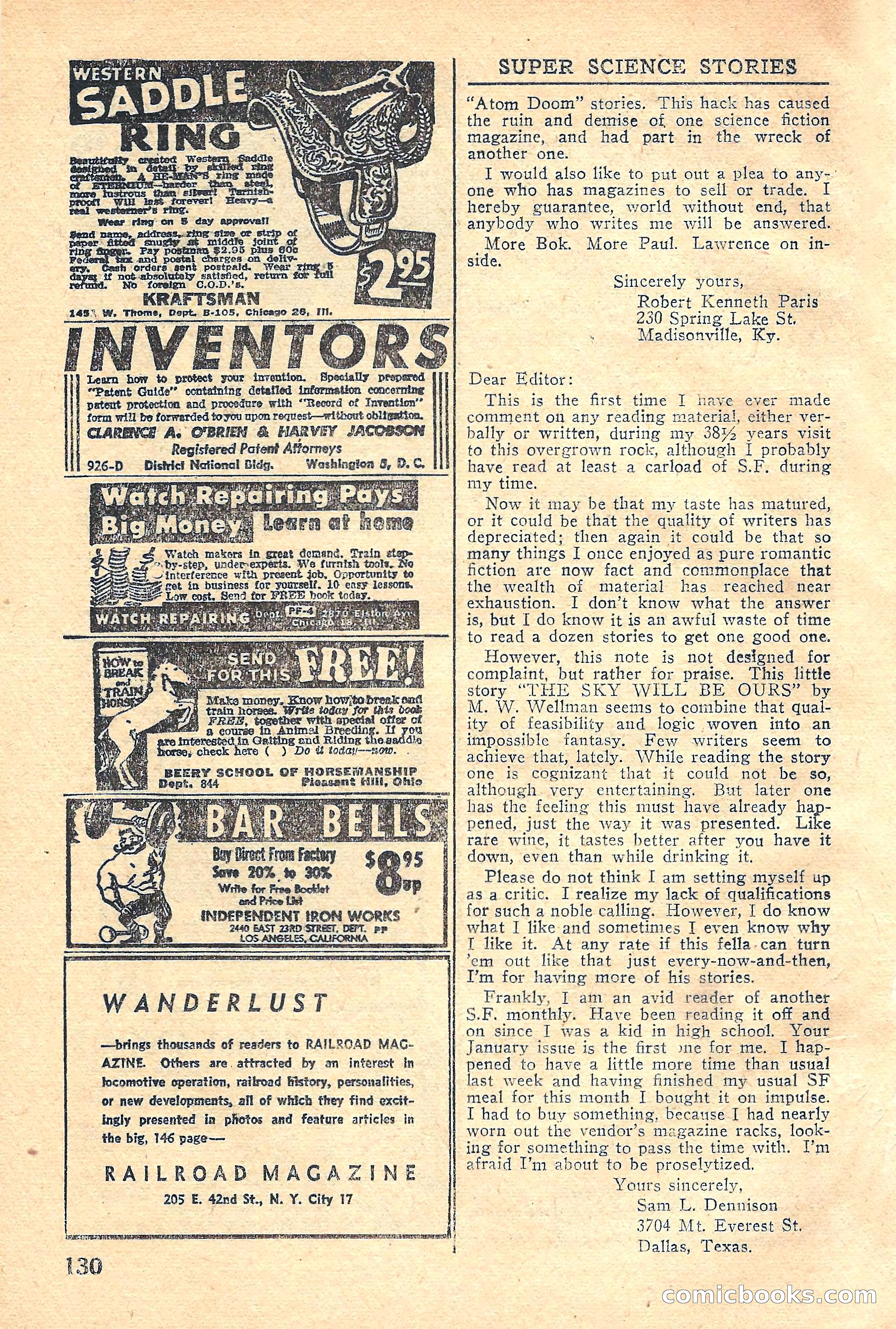 Super Science Stories, Vol. 5, No. 2 — page 130 of 132