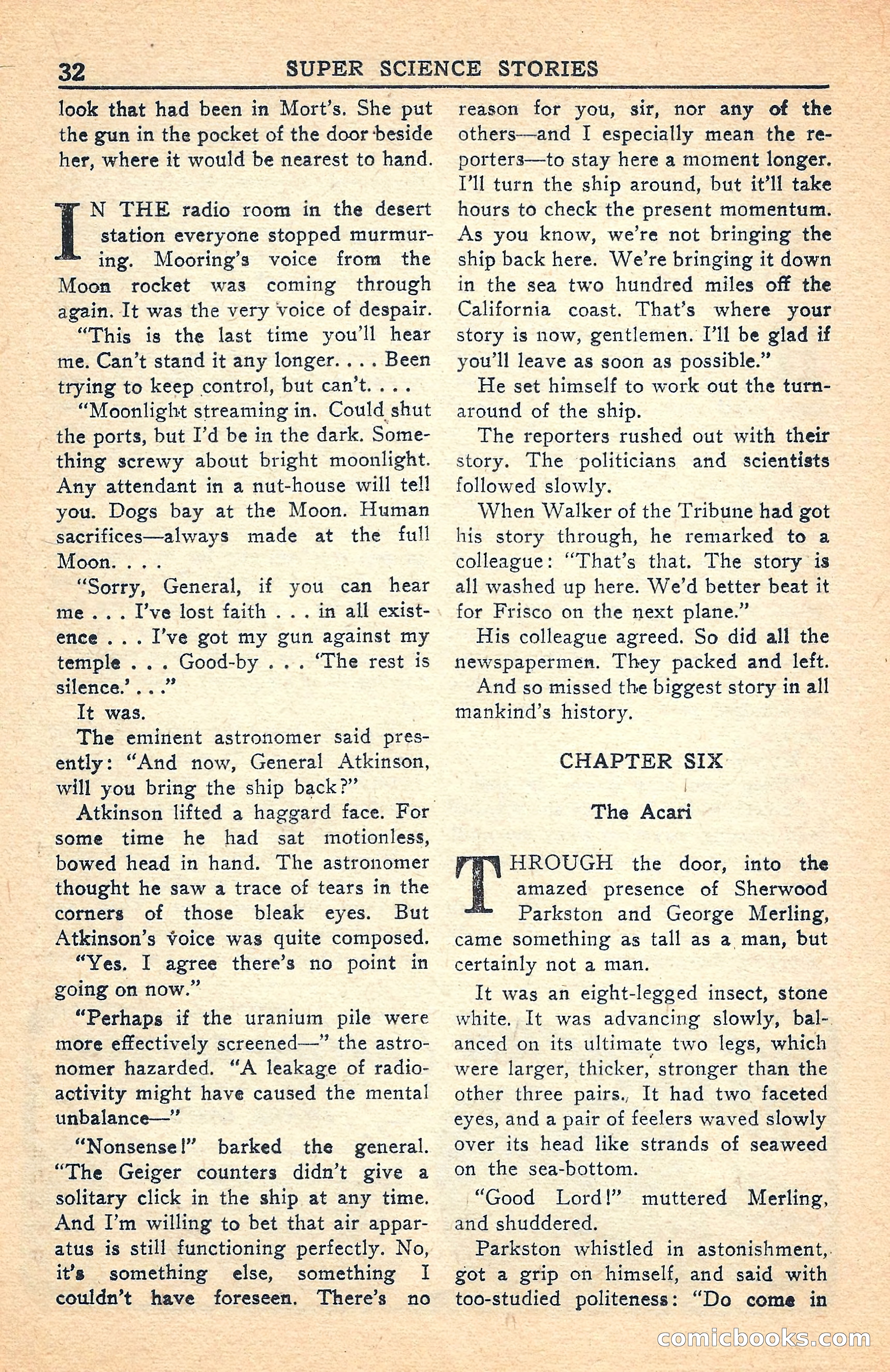 Super Science Stories, July 1949 — page 32 of 132