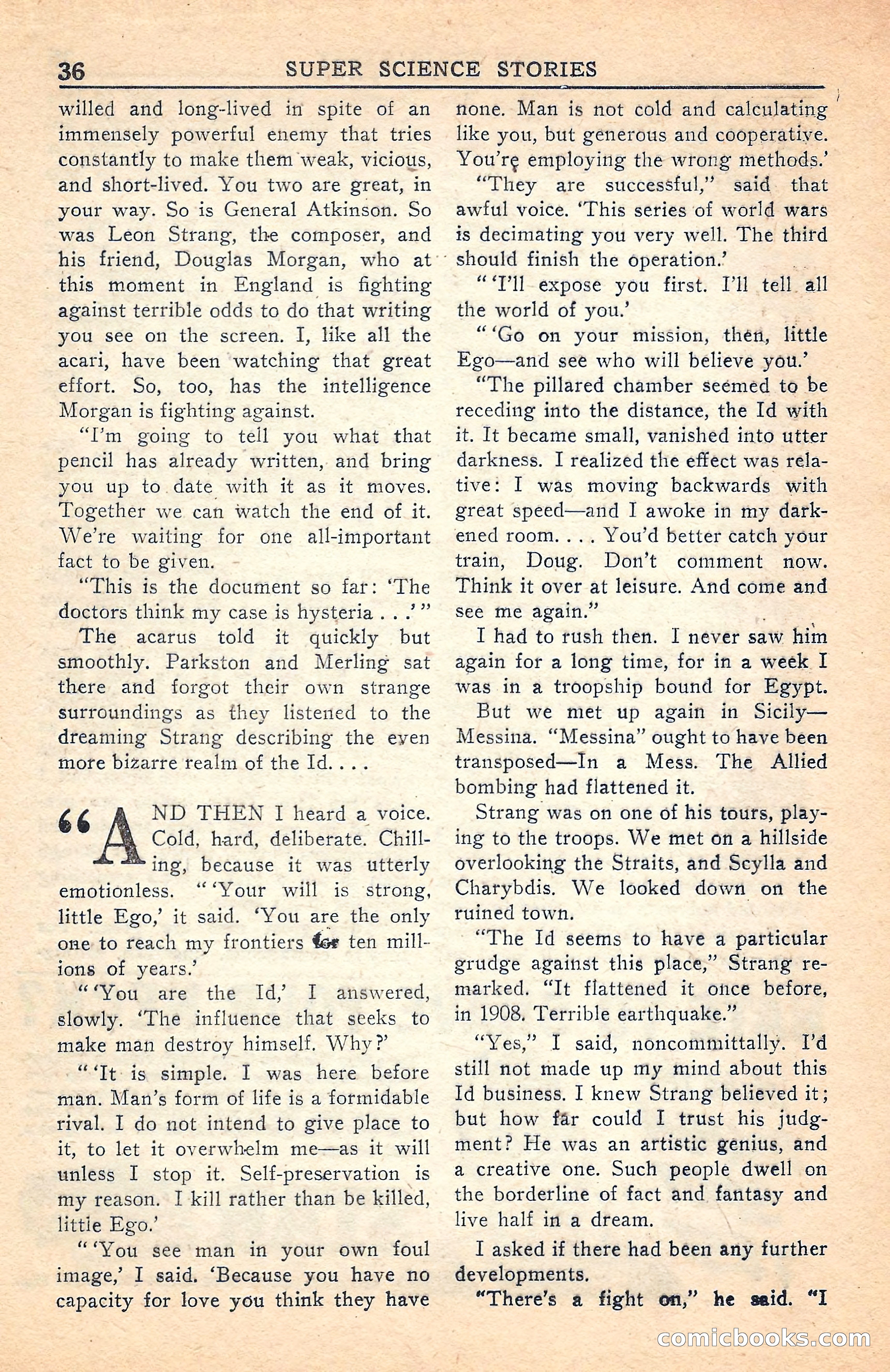 Super Science Stories, July 1949 — page 36 of 132