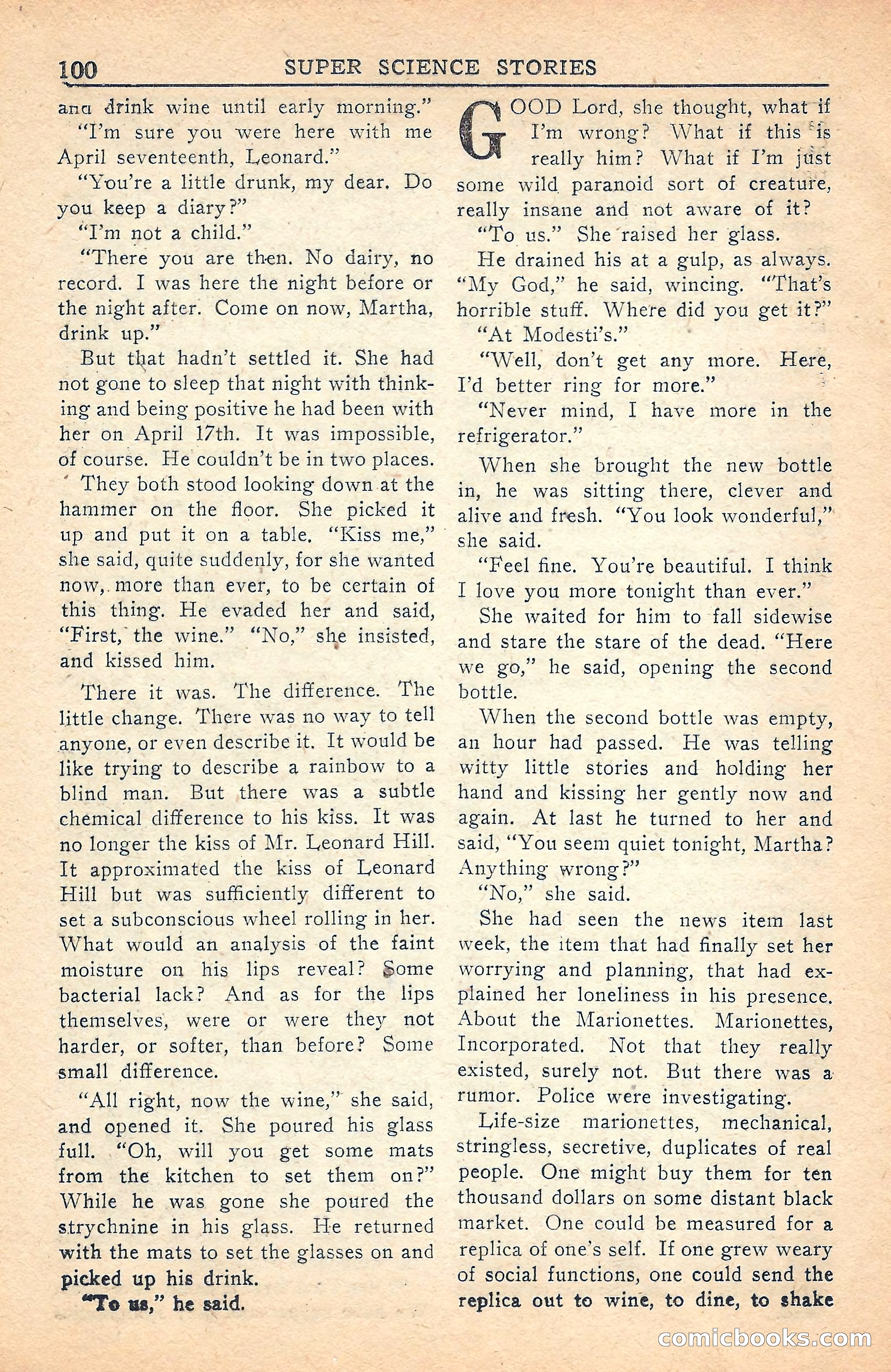Super Science Stories, July 1949 — page 100 of 132