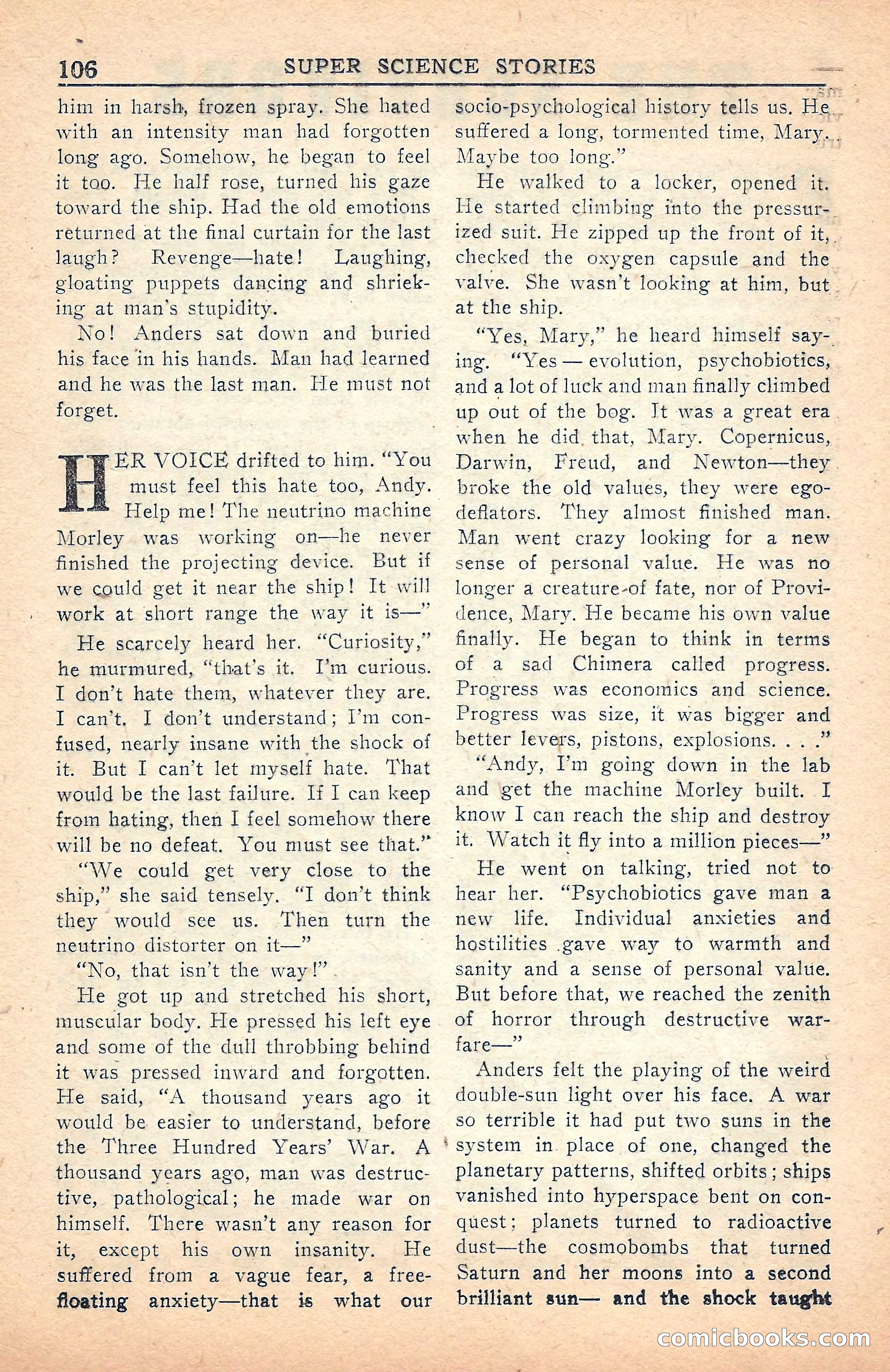 Super Science Stories, July 1949 — page 106 of 132