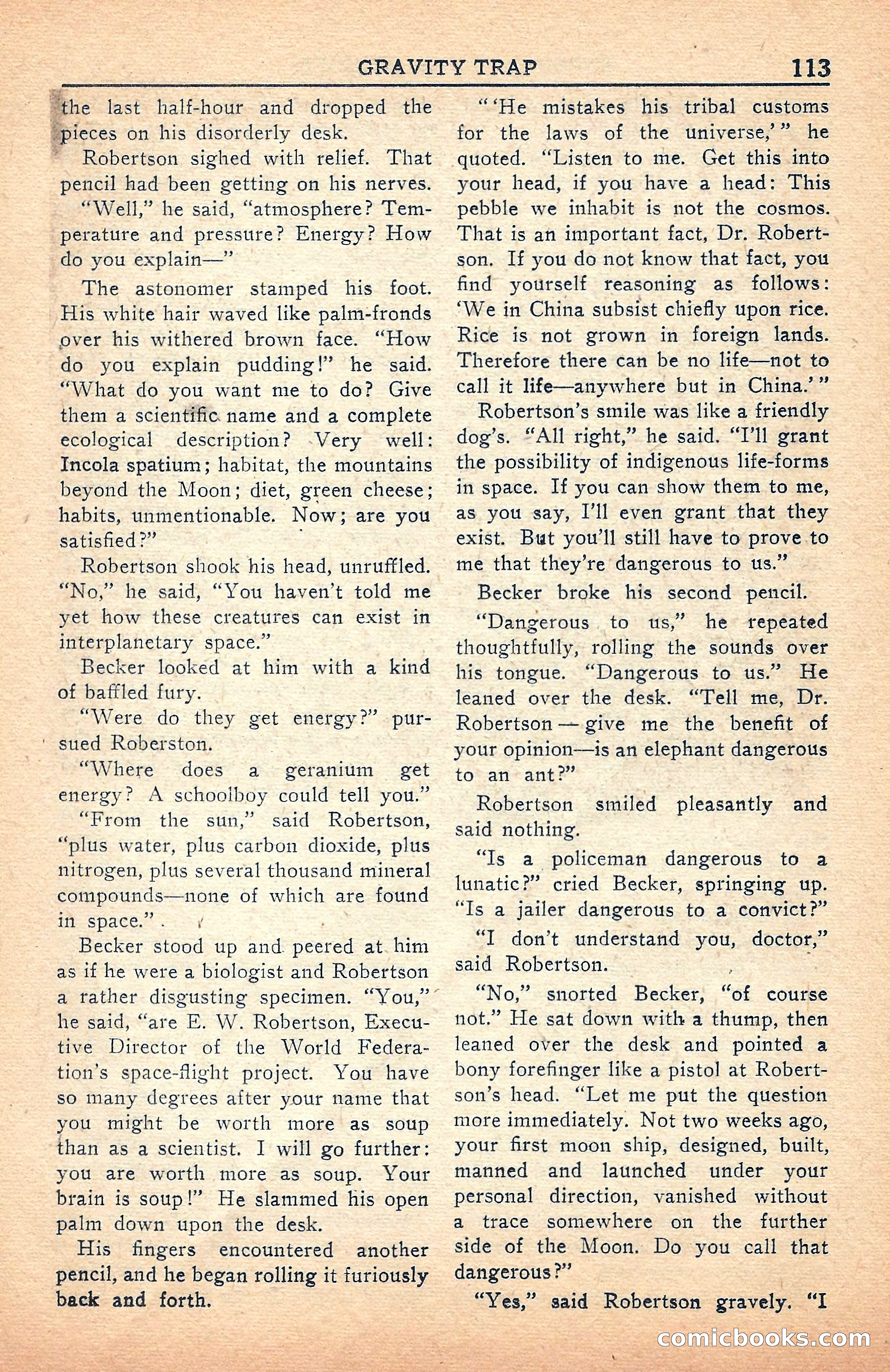 Super Science Stories, July 1949 — page 113 of 132