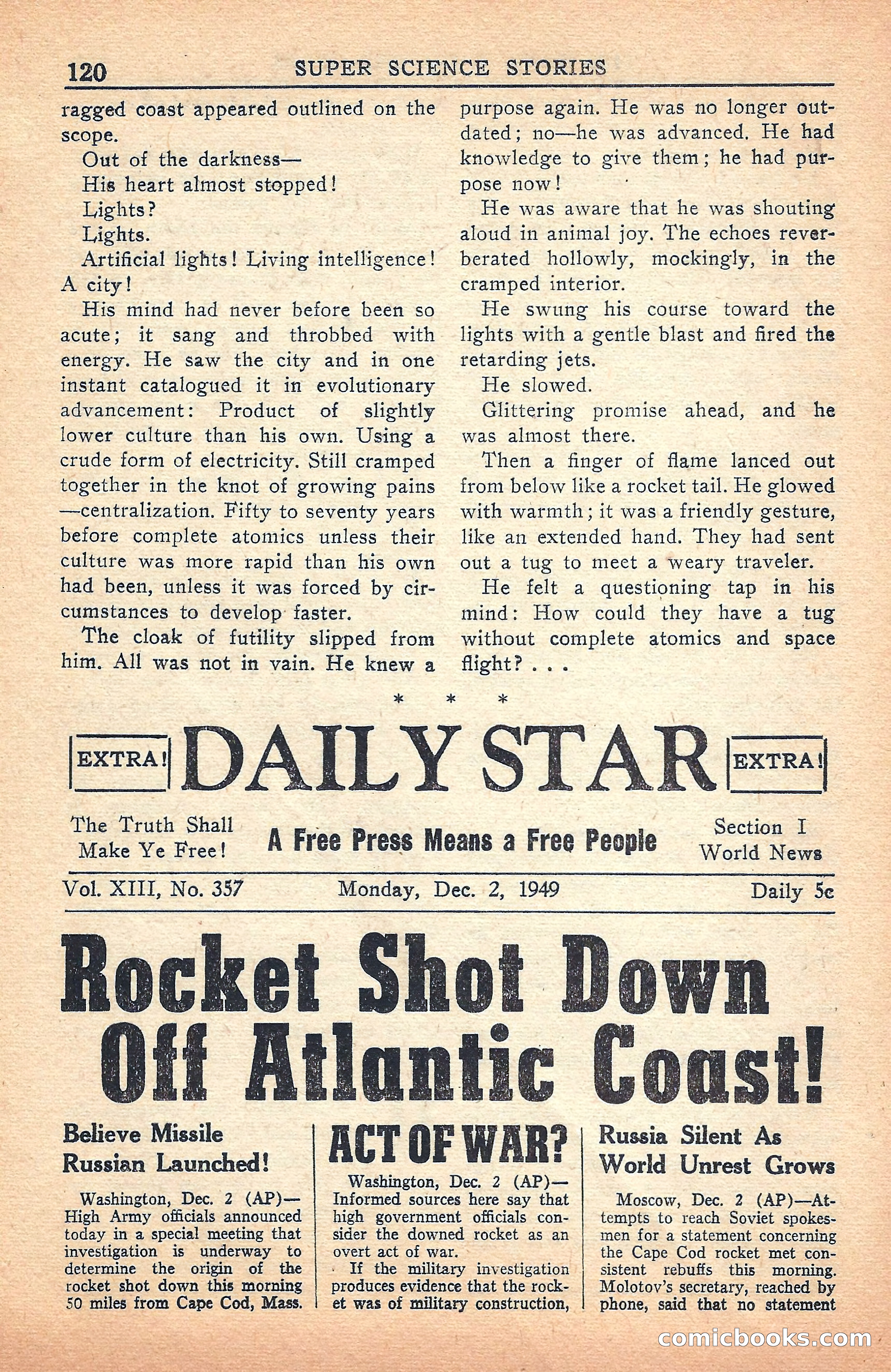 Super Science Stories, July 1949 — page 120 of 132