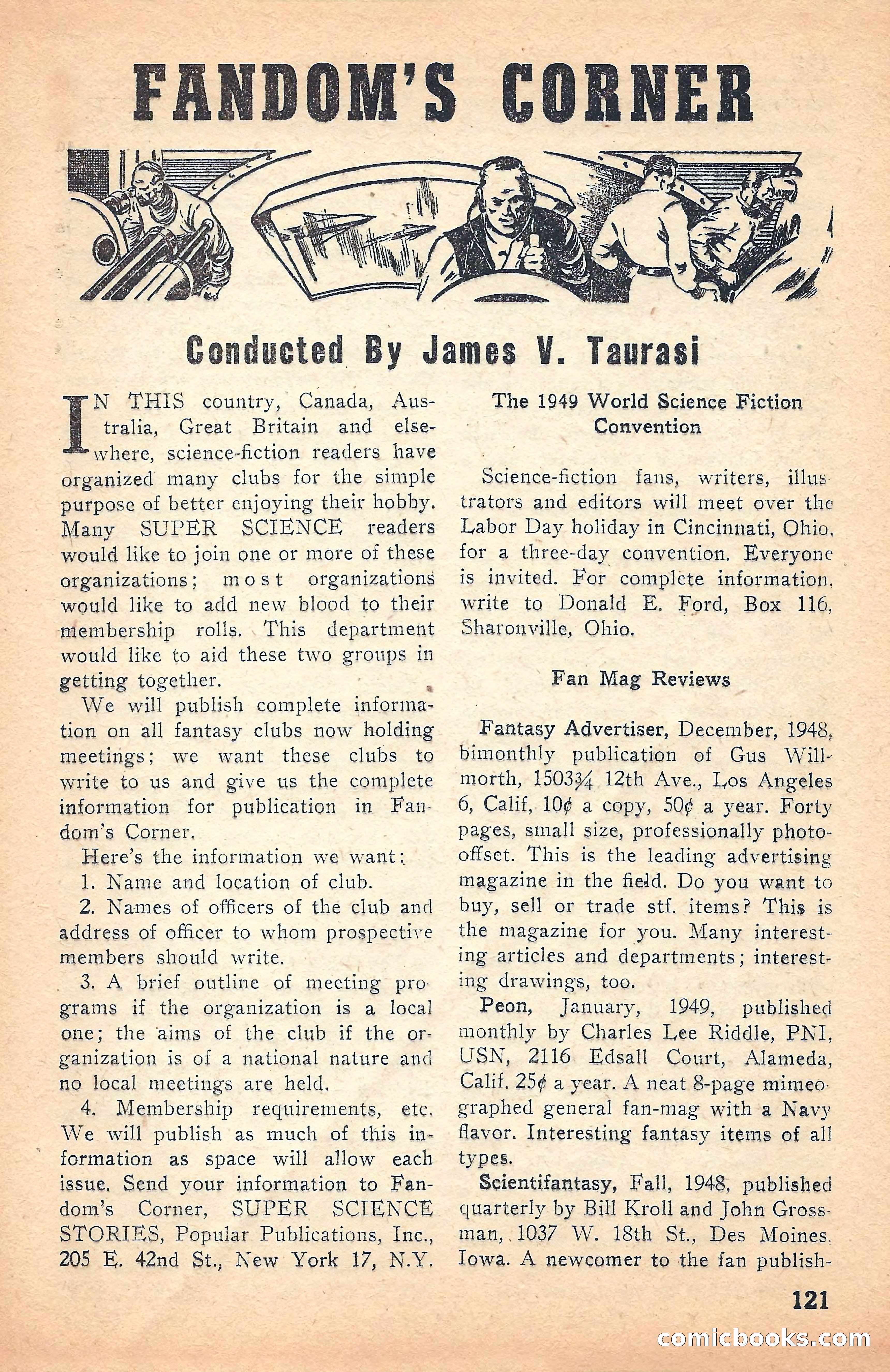 Super Science Stories, July 1949 — page 121 of 132
